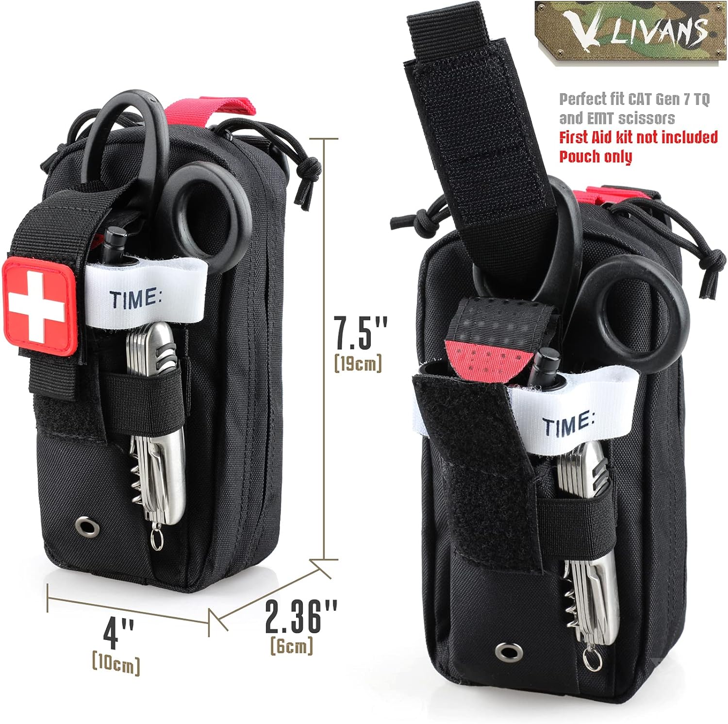LIVANS Bolsa táctica Molle Medical IFAK, bolsa táctica de primeros auxilios EMT Kit de trauma IFAK bolsa de supervivencia de transporte diario