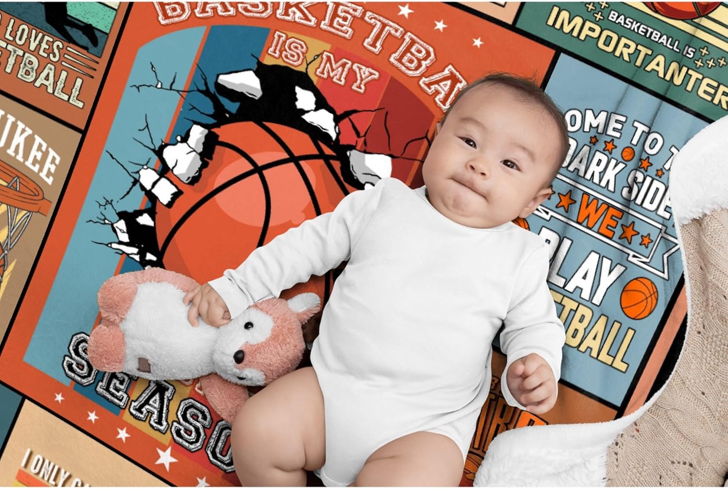 Manta de baloncesto de regalo para niños y niñas, manta de baloncesto, cálida, acogedora, suave, ligera, de 40 x 50 pulgadas, para niños, para sofá,