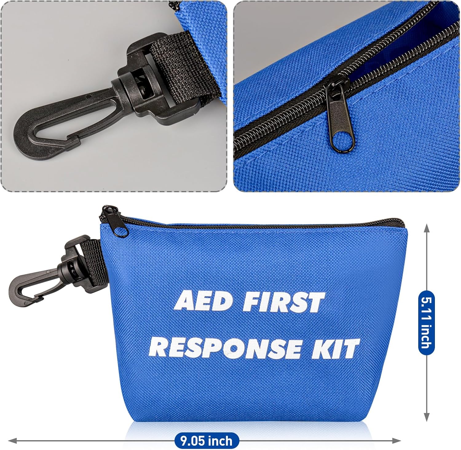 Kit de primeros auxilios AED con máscara de rescate de RCP, maquinilla de afeitar desechable, tijeras de trauma EMT, guantes, almohadillas de gasa,