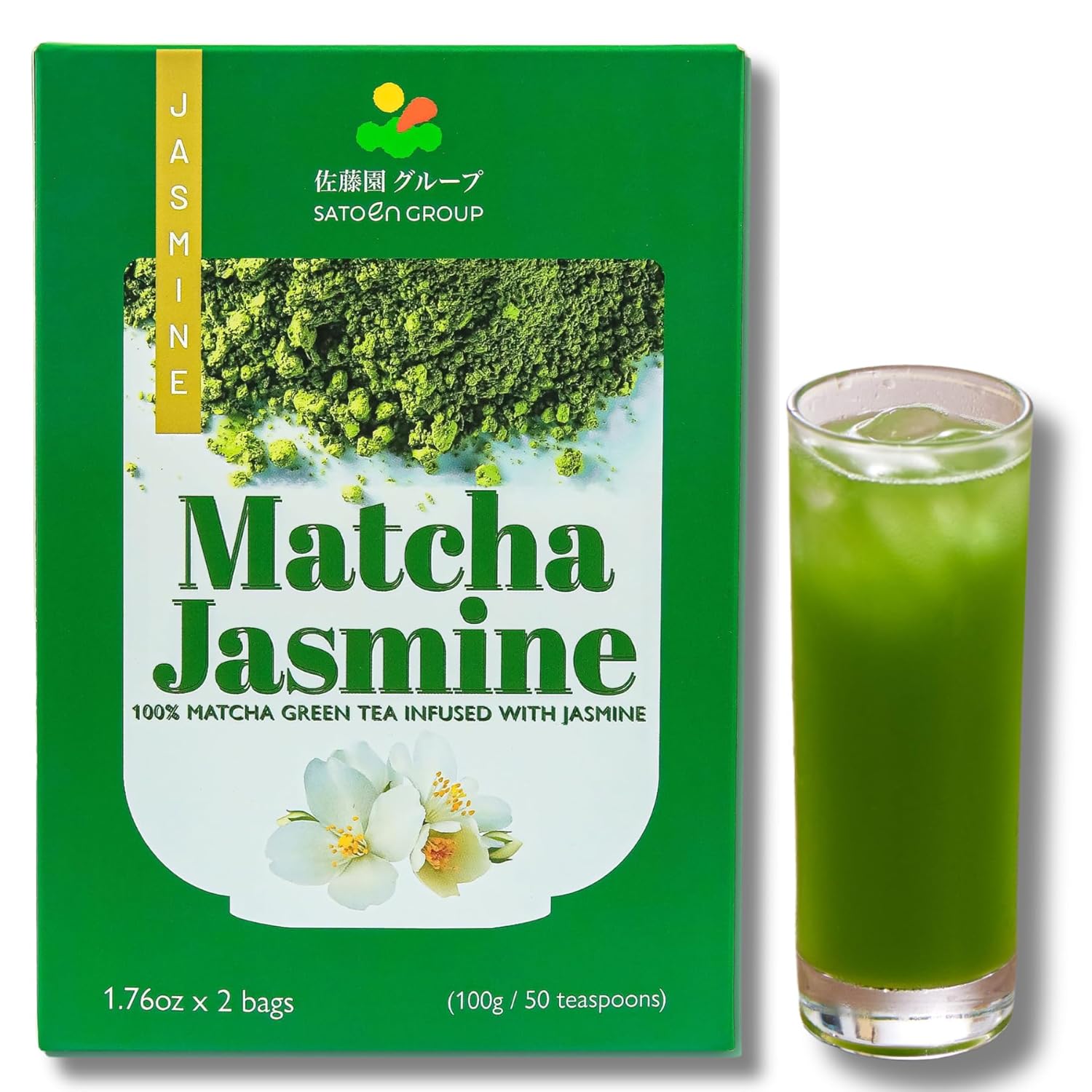 Satoen sabor a jazmín Matcha grado ceremonial  Máquina de té japonesa  Polvo de té verde Matcha grado ceremonial de primera cosecha premium con