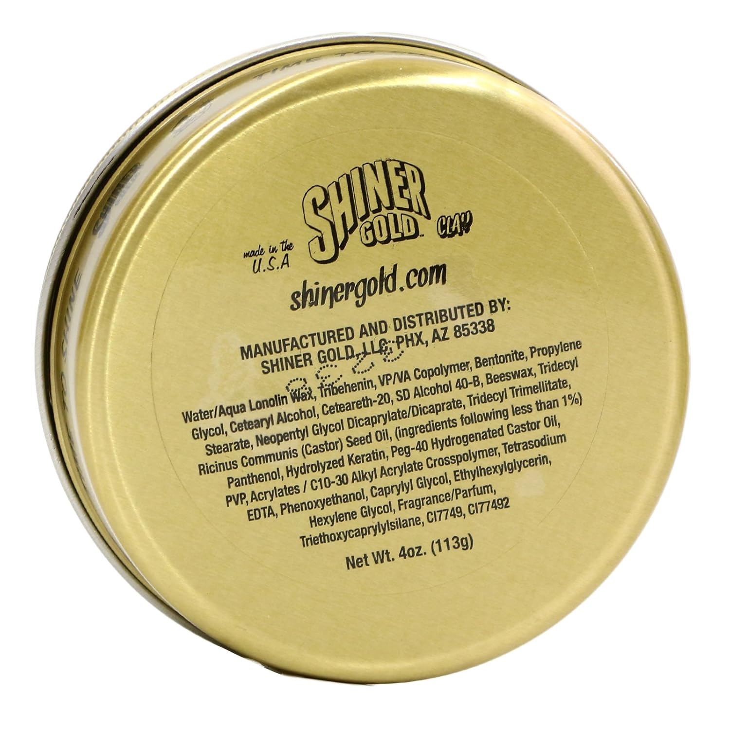 Shiner Gold – Pomada de arcilla  Fijación fuerte  Acabado mate  A base de agua  Aroma de coco, 3.5 onzas