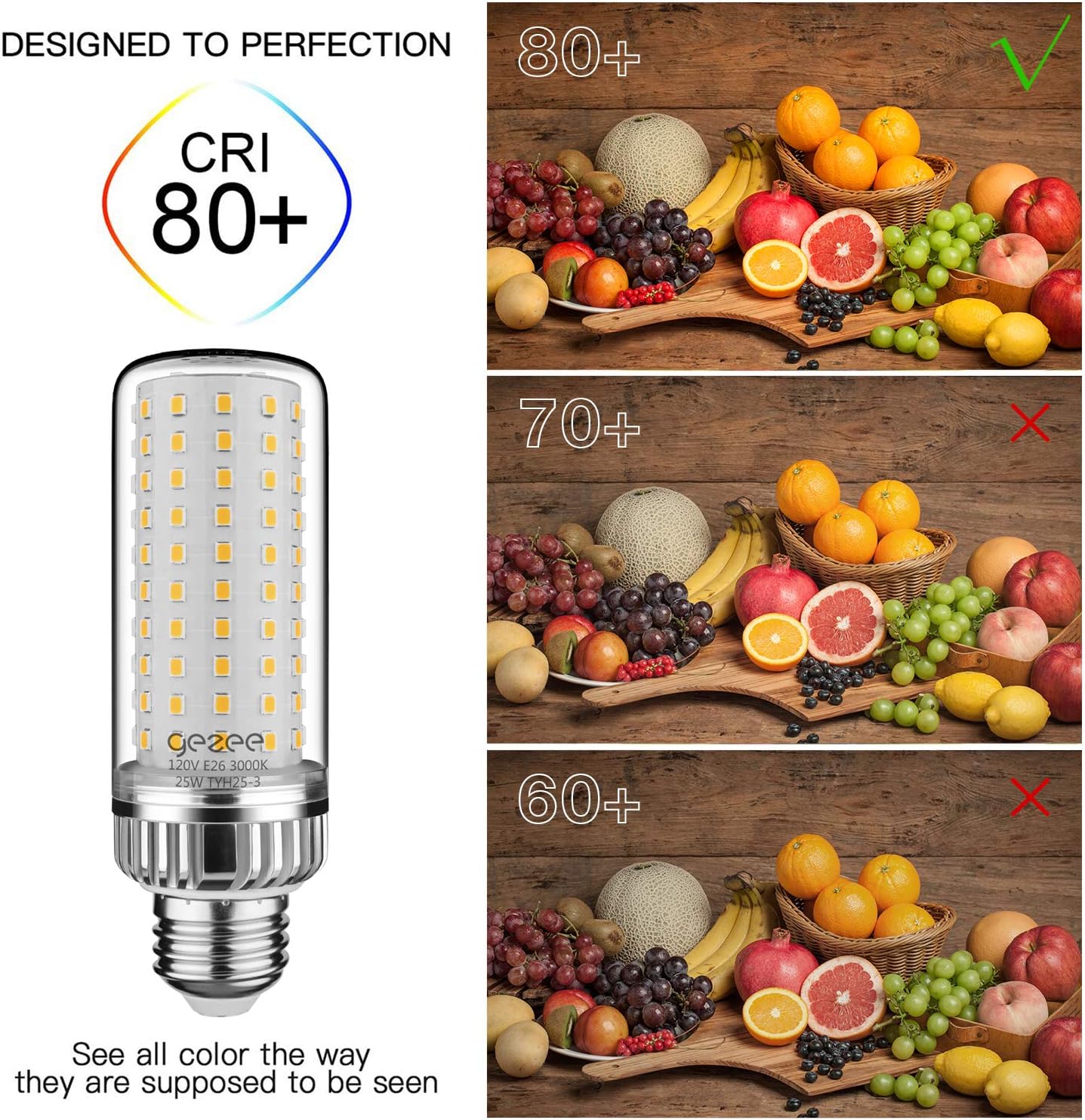Bombilla LED de 25 W, lámpara LED con base E26, equivalente a 200 vatios, 2500 lúmenes, blanco cálido 3000 K, no regulable (paquete de 3)