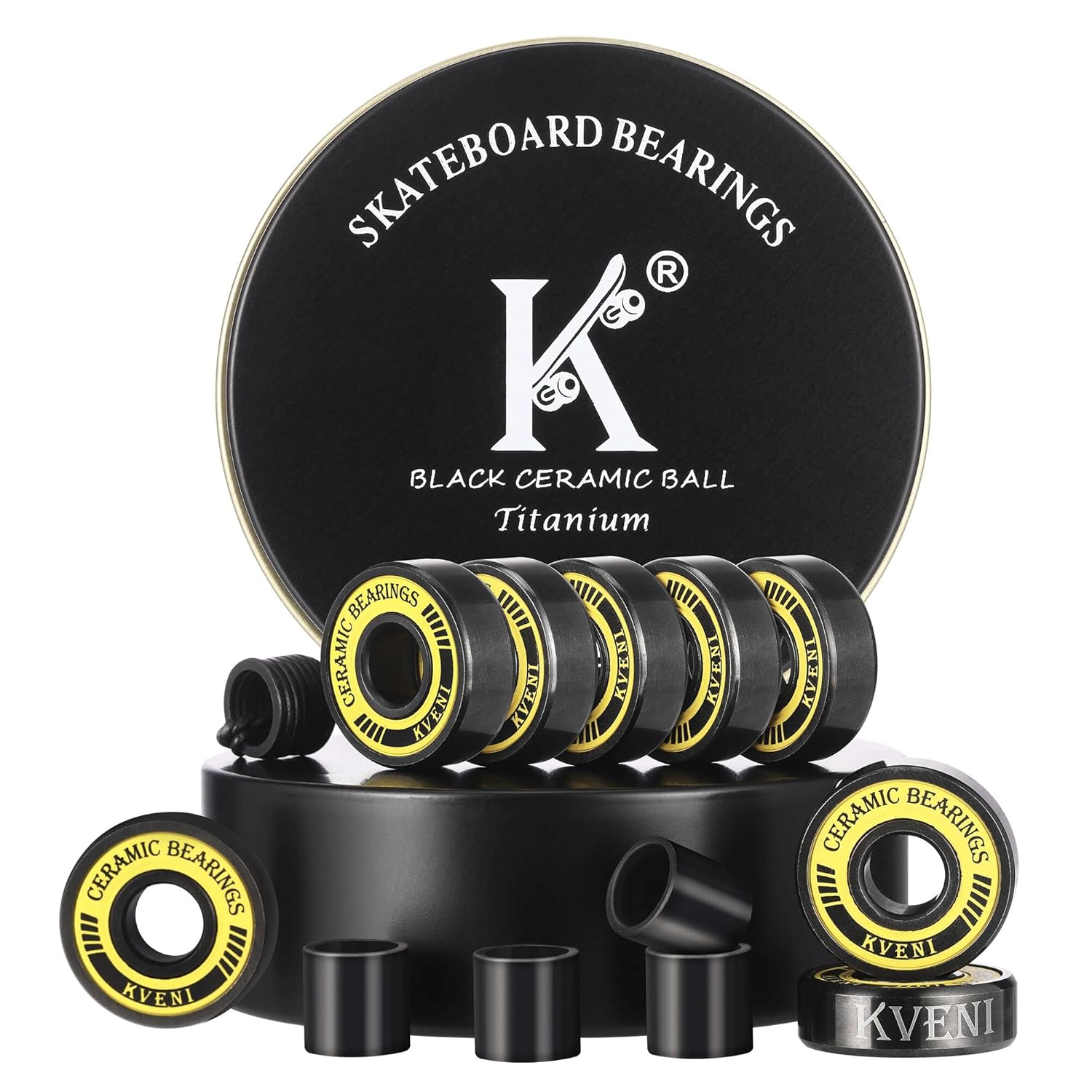 Juego de rodamientos de cerámica para patineta con espaciadores, rodamientos para longboard ABEC-9, 608 rodamientos para patineta, longboard,