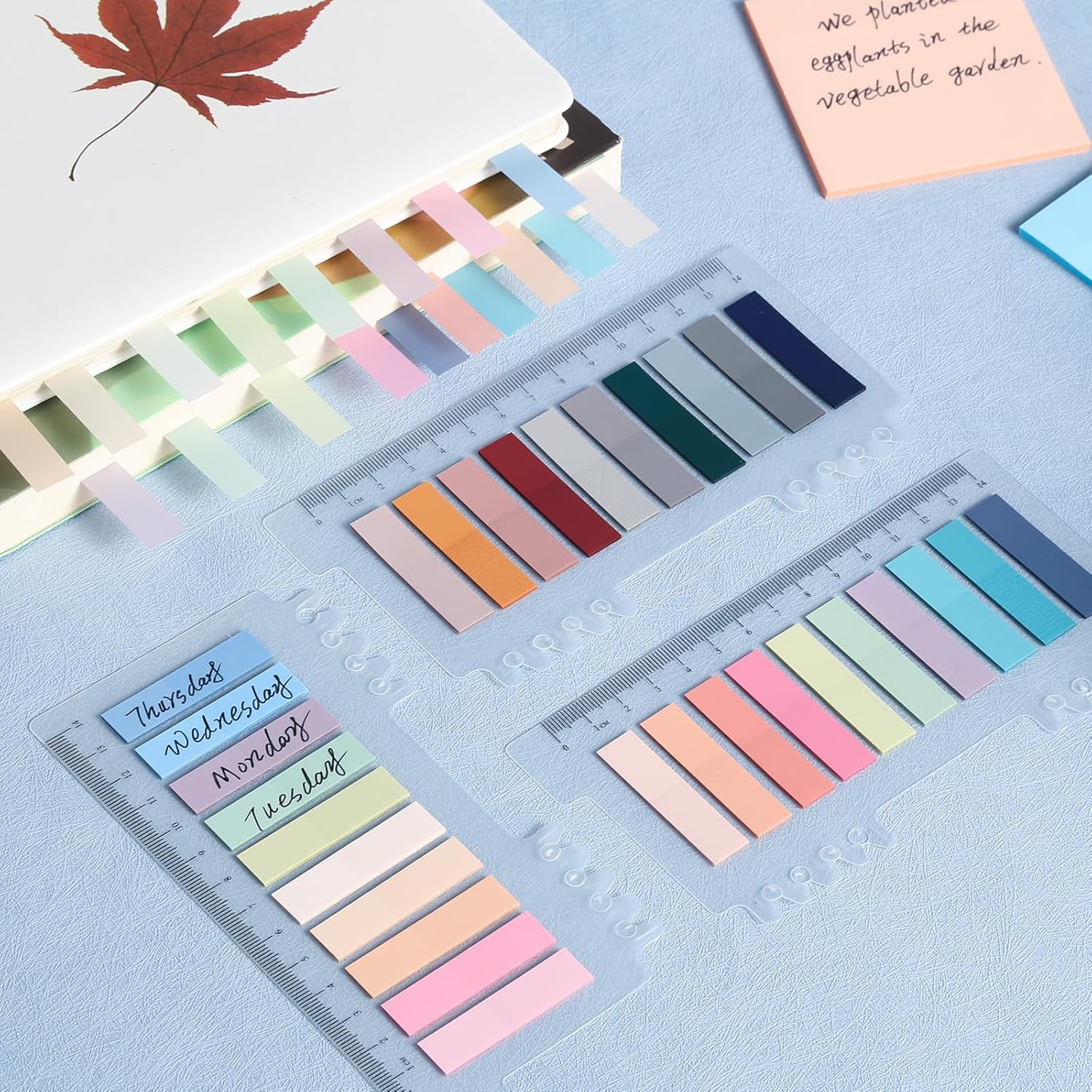 Kit de anotación de libros, 1050 pestañas de libro con rotulador, notas adhesivas transparentes, pestañas adhesivas, marcadores de libros, pestañas