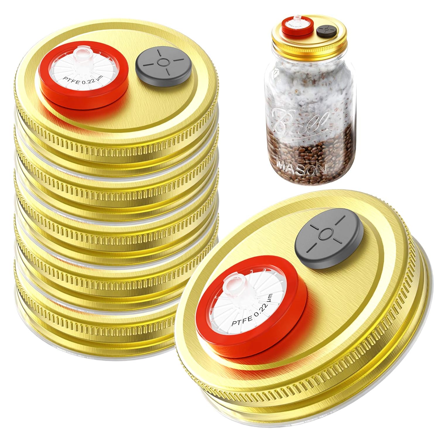 Biomed Scientific – 100 puertos de inyección autorreparables de 0.78 pulgadas, tapones de goma, tapa de butilo para botellas de vidrio y tarros de