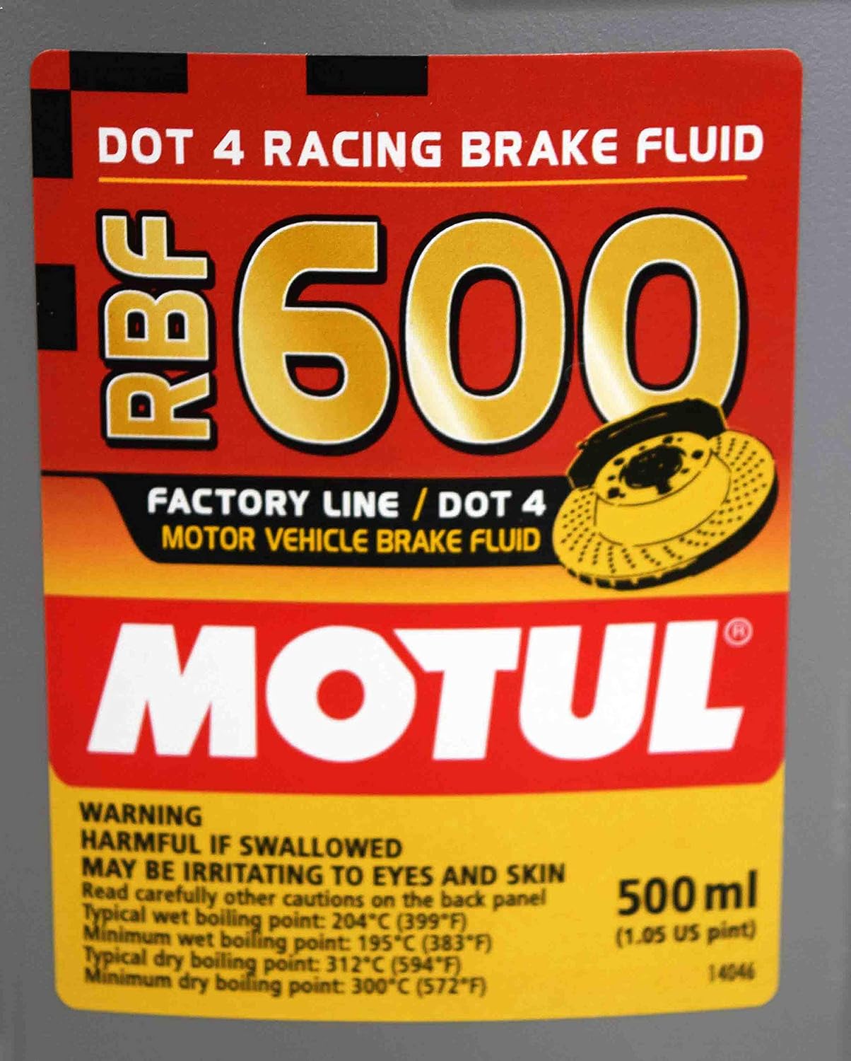 Motul MTL100949 8068HL RBF 600 Aceite de línea de fábrica Dot-4 100 % Sintético de Freno de Carrera – 500, 300 ml, 10 onzas líquidas, 12 botellas, 12