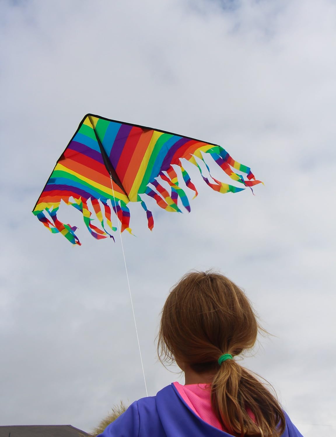 In the Breeze Arco iris raya Flut Delta Kite, 43 pulgadas