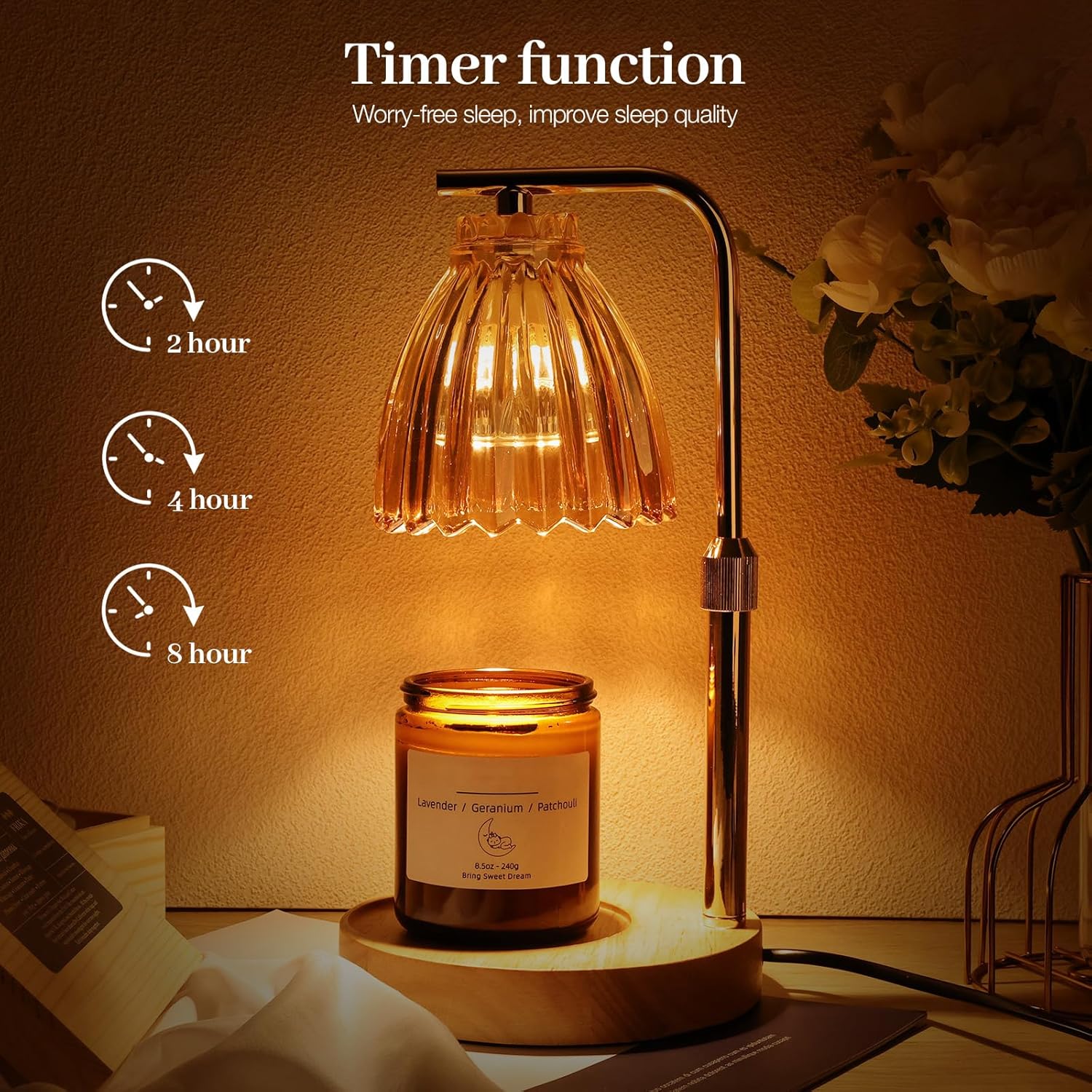 Lámpara calentadora de velas, calentador de lámpara de velas con temporizador y regulador, lámpara eléctrica inalámbrica para velas en frascos,