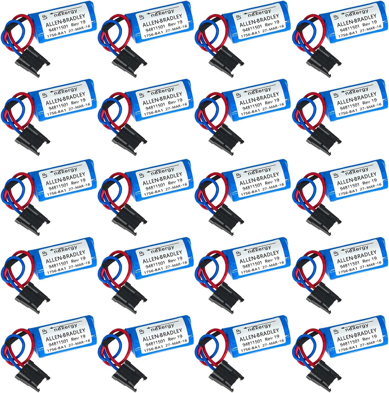 * (20-Pack) 1756-BA1 Batería 3.0v 1200mAh para Allen Bradley 1756-BA1 1756-L1 BR2 3A-AB batería de repuesto