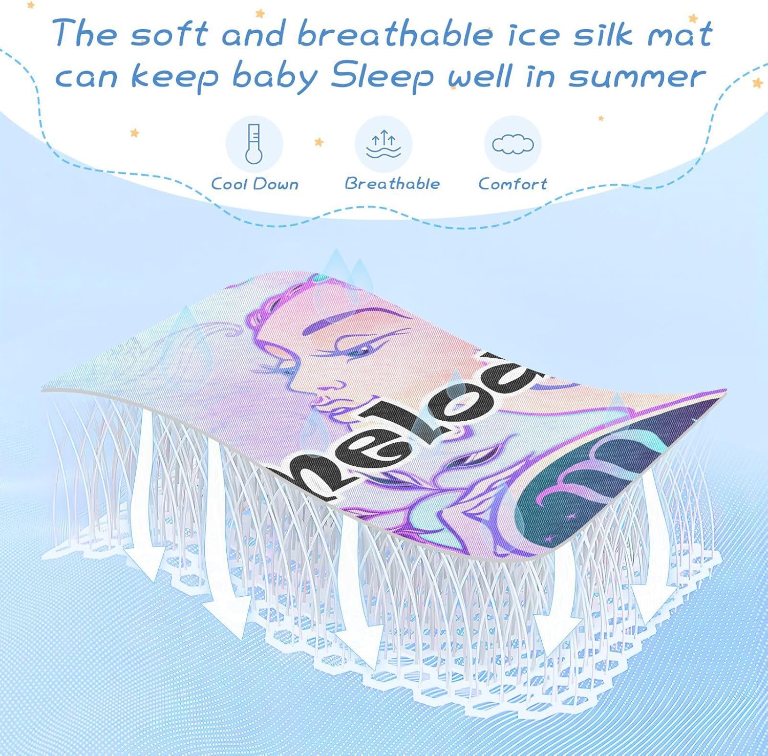 Protector de colchón personalizado para cuna del zodiaco escorpio para niños y niñas, tapete de seda de hielo, tapete de enfriamiento de seda