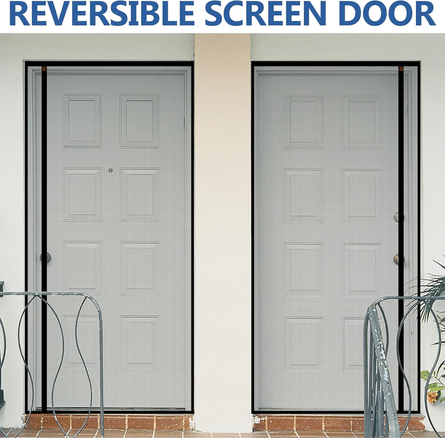 WochiTV Malla reversible para puerta de 36 x 80 pulgadas, pantalla magnética de apertura lateral izquierda y derecha, tamaño de 38 x 82 pulgadas,