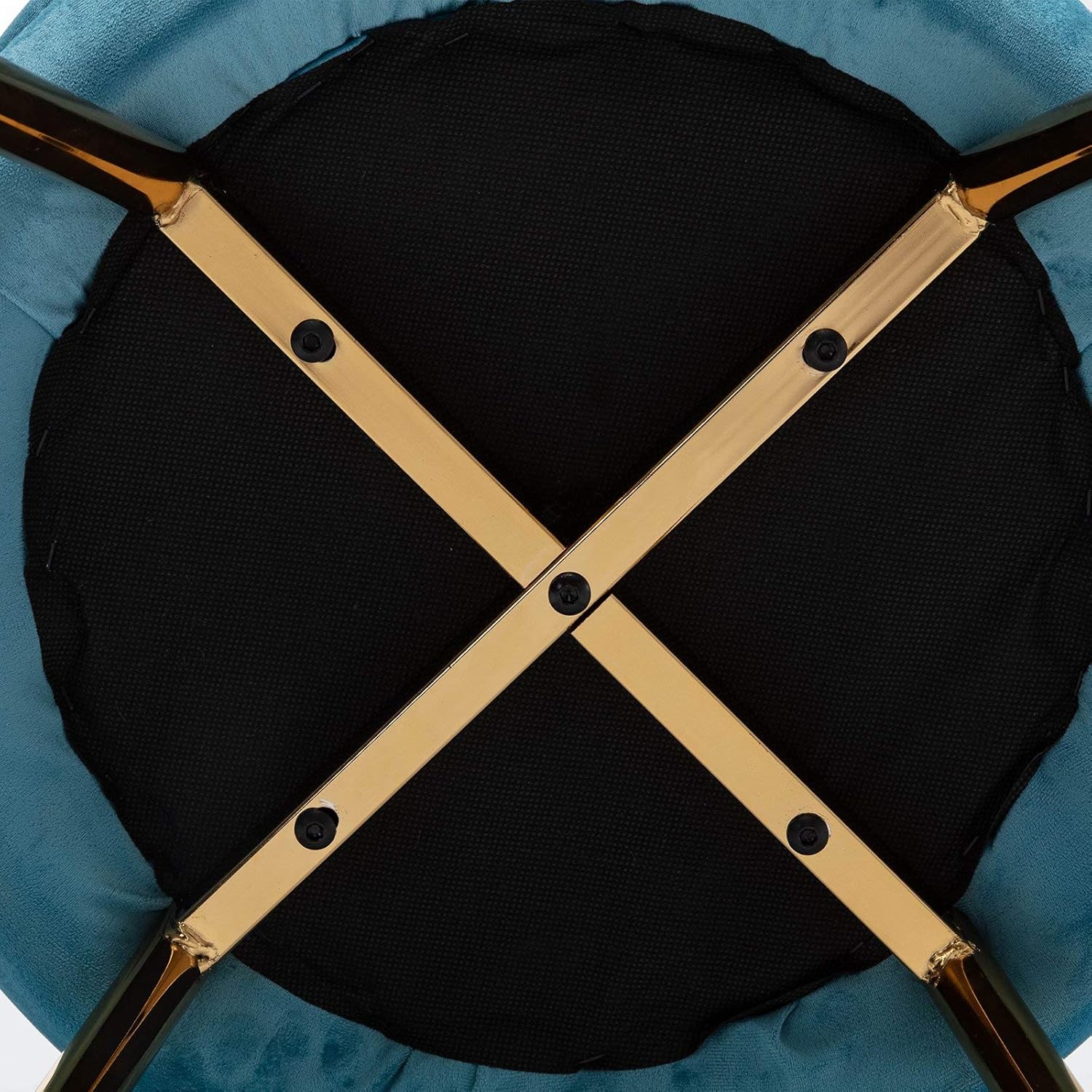 Wahson Silla tapizada de terciopelo para sala de estar, silla de tocador de barril con respaldo de conchas y patas doradas, silla de comedor retro