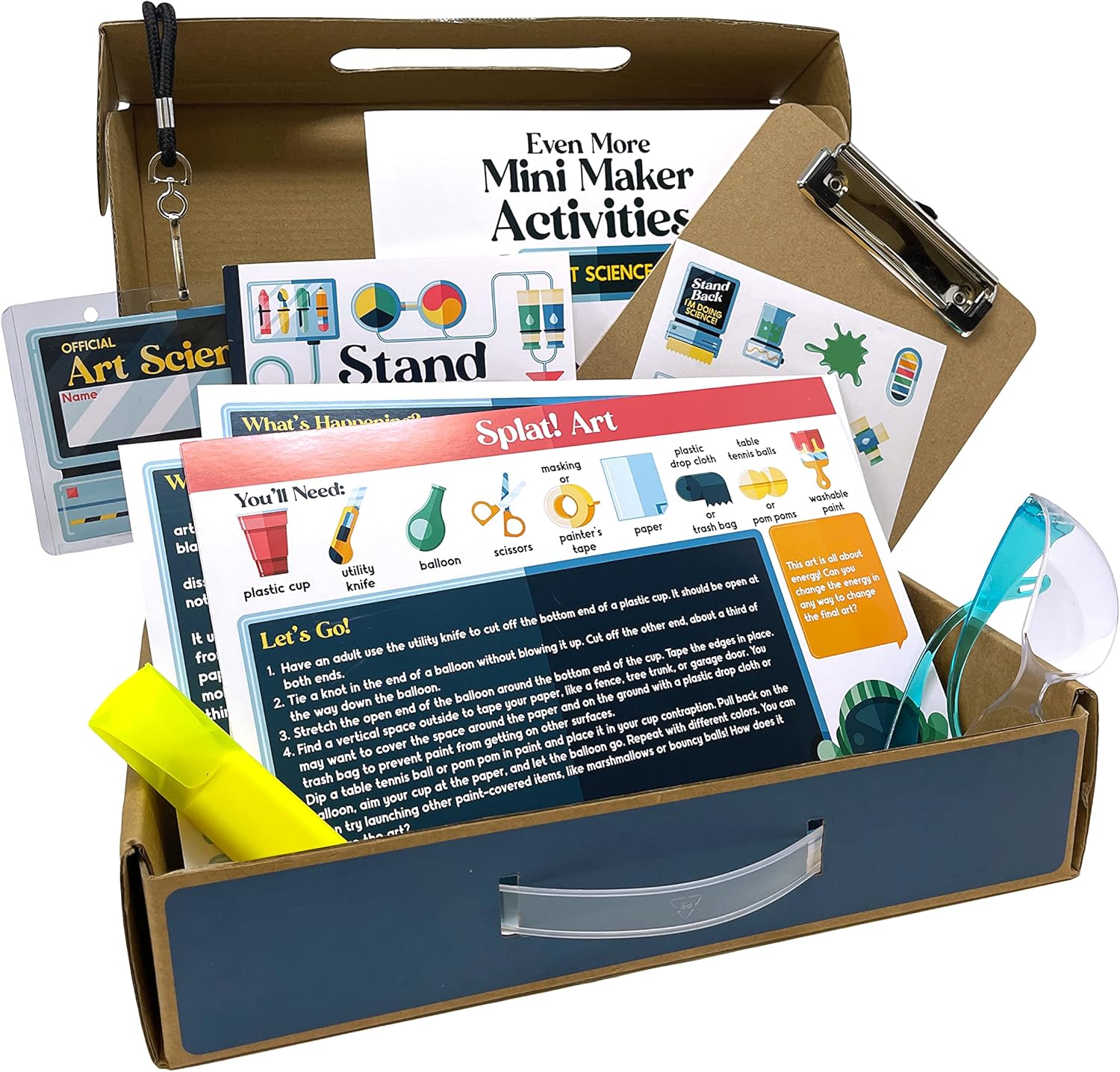 Carson Dellosa – Kits de ciencia mini Maker para grados 2-5 ciencia del arte, diario, libro de actividades, tarjetas de experimentos, calcomanías,