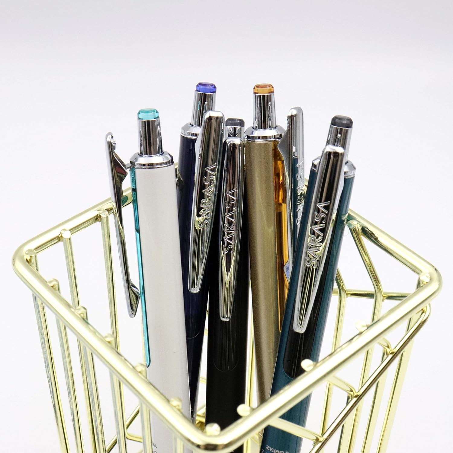 Sarasa Grand Bolígrafo retráctil de tinta de gel, barril turquesa, punta media, 0.028 in, tinta negra, 1 unidad