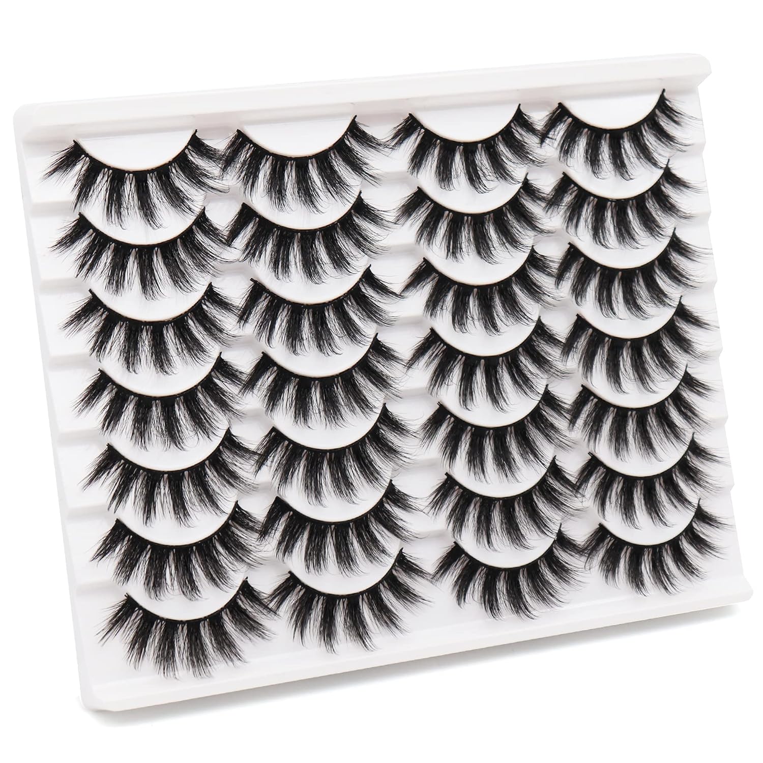 Veleasha Pestañas postizas de visón sintético 3D, pestañas postizas esponjosas de aspecto natural, paquete de 14 pares de pestañas postizas de lujo