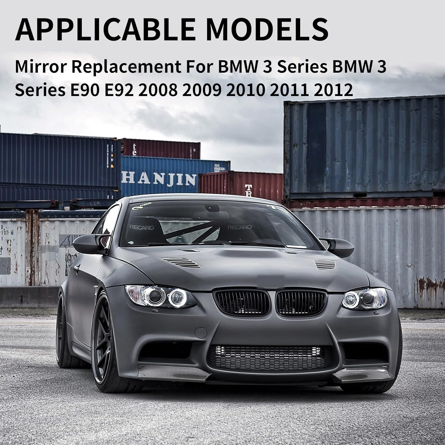 Espejo lateral del conductor de repuesto para BMW Serie 3 E90 E92 2008 2009 2010 2011 2012  Espejo lateral izquierdo, espejo retrovisor de vidrio