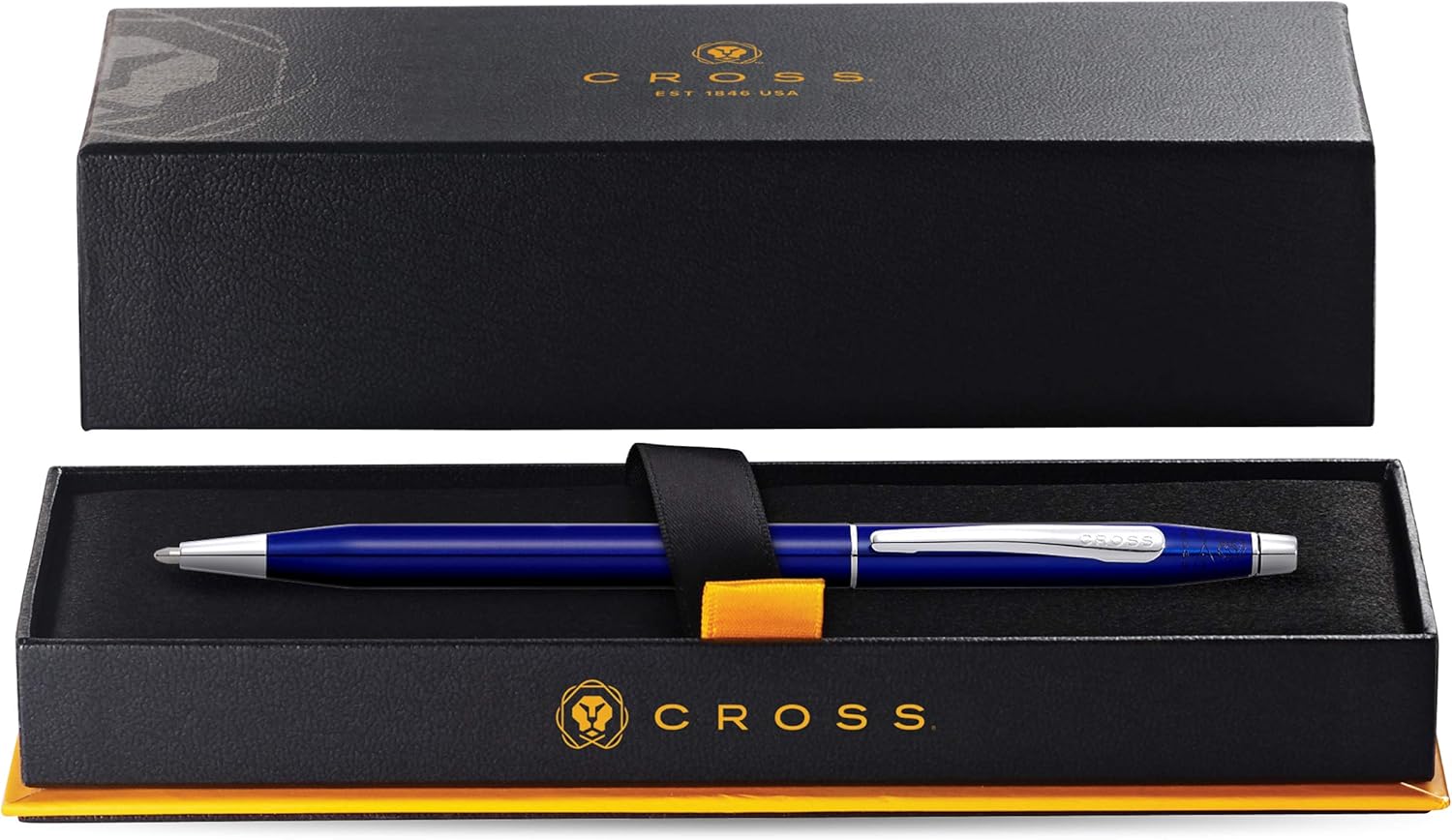 Cross Classic Century – Bolígrafo recargable, punta media, incluye caja de regalo de calidad prémium, esmalte azul translúcido