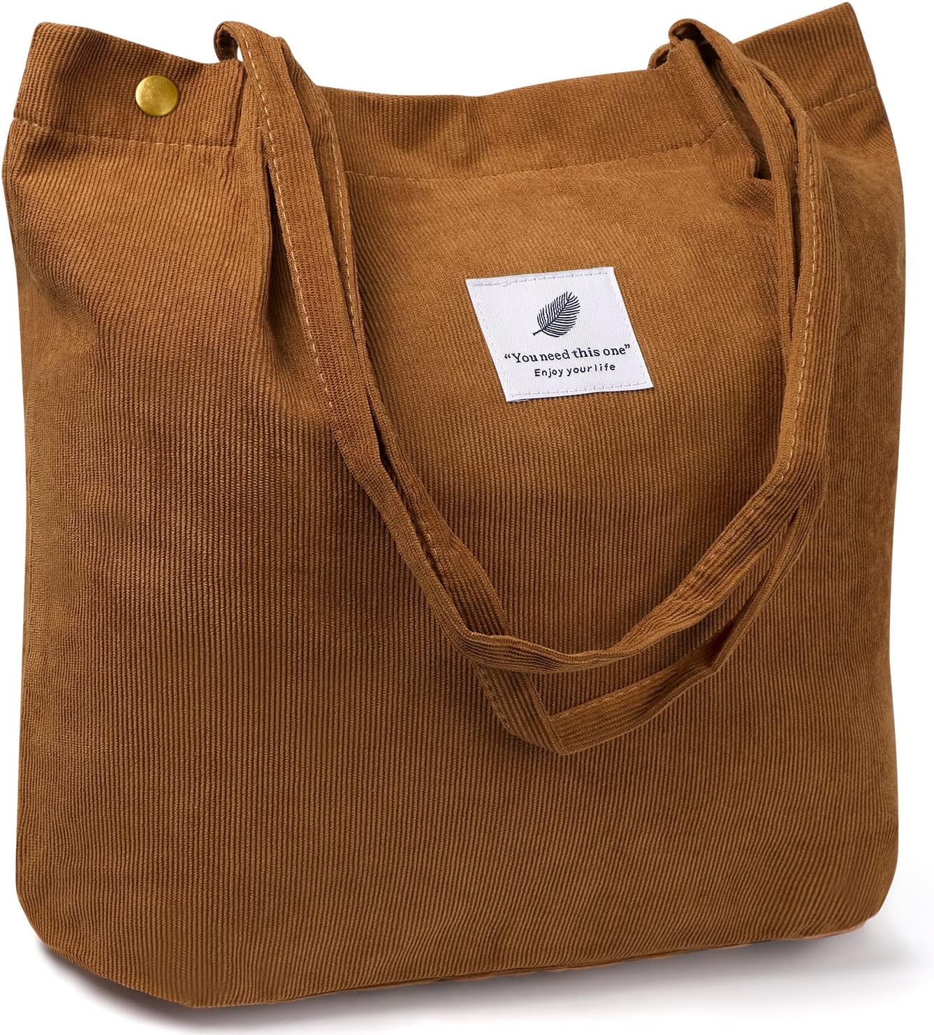 Ndeno Bolsas de mano para mujer, bolsa de hombro de pana con bolsillo interior para trabajo, playa, almuerzo, viajes, compras, bolsos