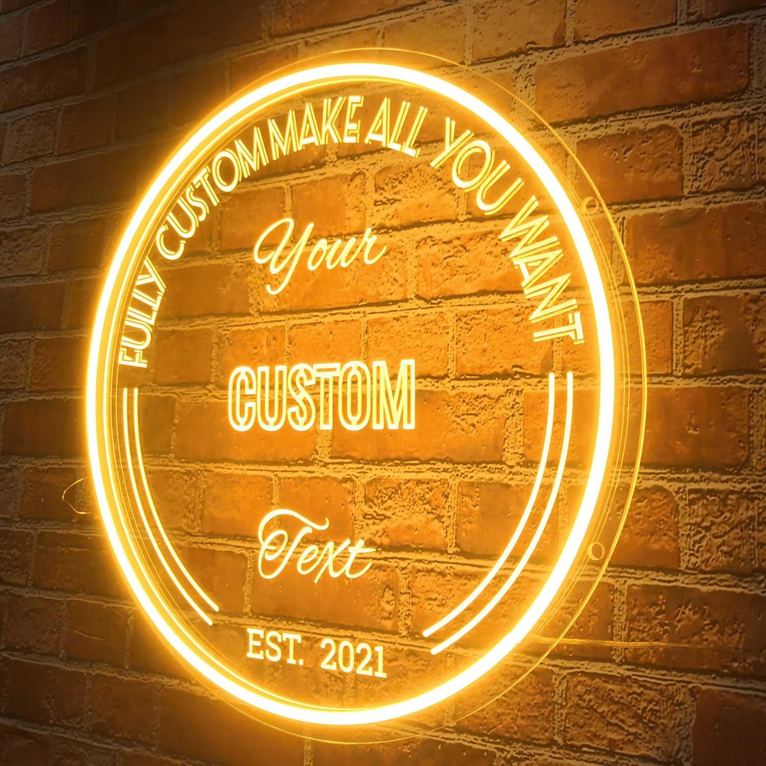 NOXTROND Letrero de neón personalizado, letrero LED personalizado con nombre, logotipo, decoración de pared alimentada por USB, para el hogar,