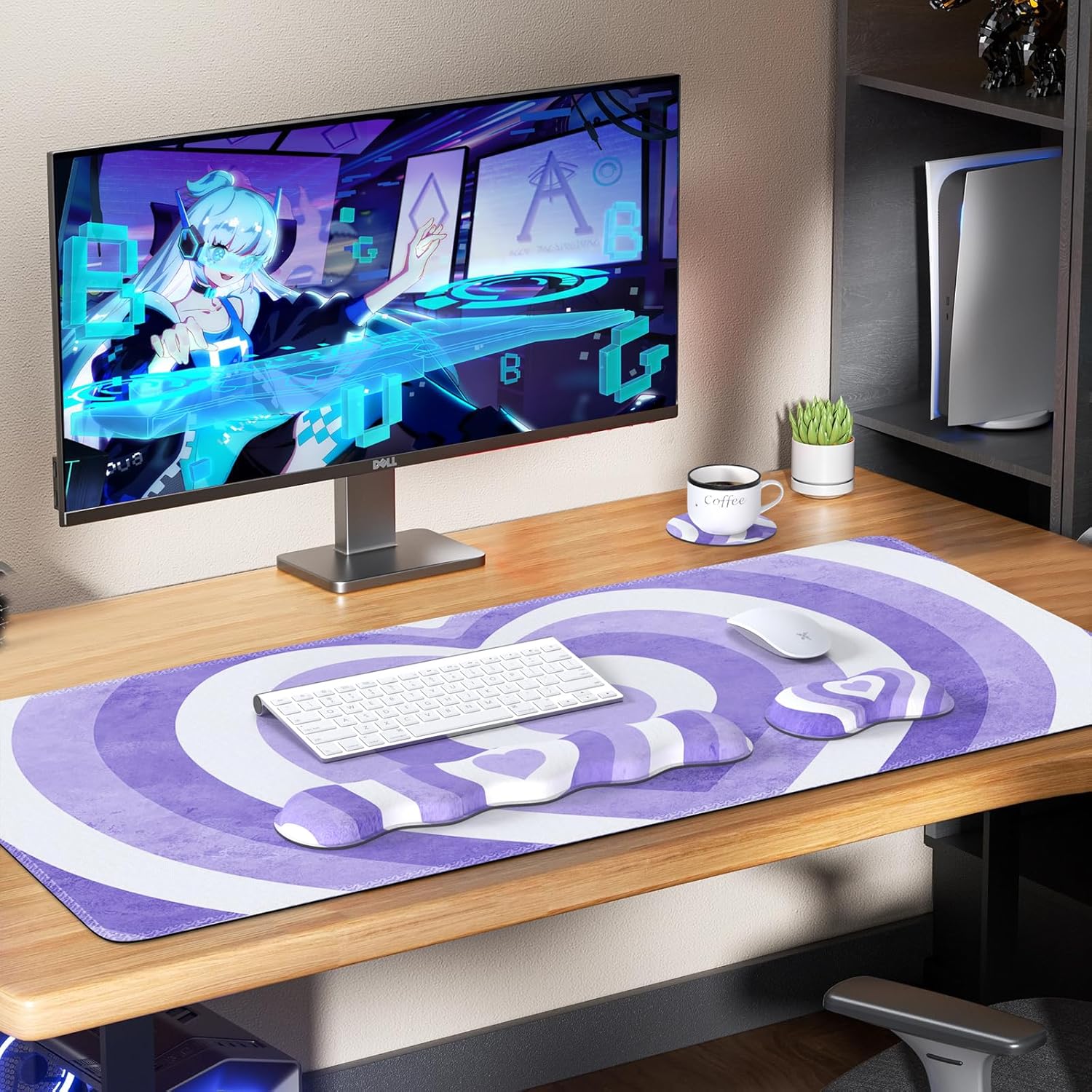 iLeadon Juego de alfombrillas para mouse, alfombrilla de escritorio + alfombrilla para mouse con reposamuñecas + reposamuñecas para teclado +