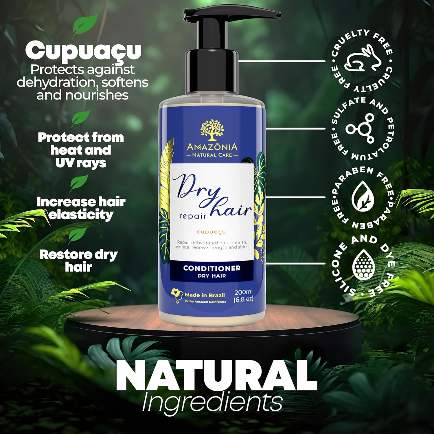 All Natural – Acondicionador de reparación de cabello  Acondicionador profundo para cabello seco dañado  Acondicionador para cabello seco dañado