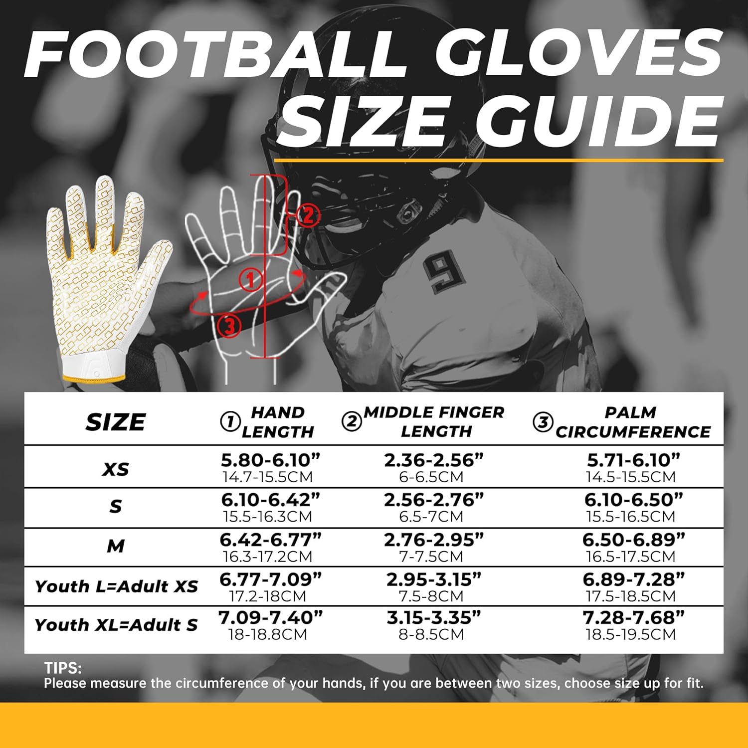 HANDLANDY Guantes de fútbol juvenil, guantes de receptor ancho pegajosos para niños y adultos, guantes de fútbol rosados elásticos