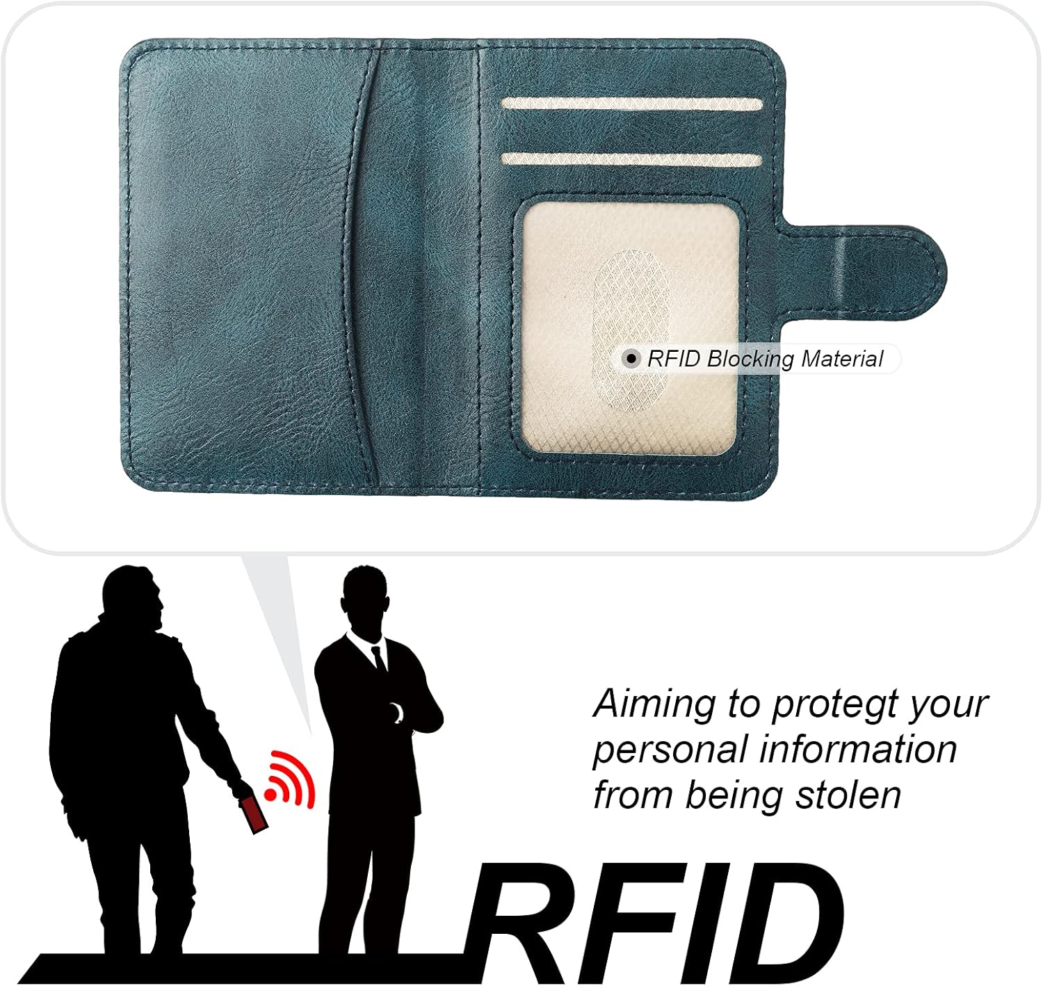 Bocasal Funda tipo cartera para iPhone 13 Pro Max compatible con MagSafe magnético RFID bloqueo desmontable de piel sintética de alta calidad con
