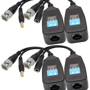 Video Balun Transmisor Transceptor RJ45 a BNC HD-CVITVIAHDCVBS con conector de alimentación CC para 1080P 3MP 4MP 5MP 8MP CCTV Sistema de cámaras de Video Balun Transmisor Transceptor RJ45 a BNC HD-CVITVIAHDCVBS con conector de alimentación CC para 1080P 3MP 4MP 5MP 8MP CCTV Sistema de cámaras de