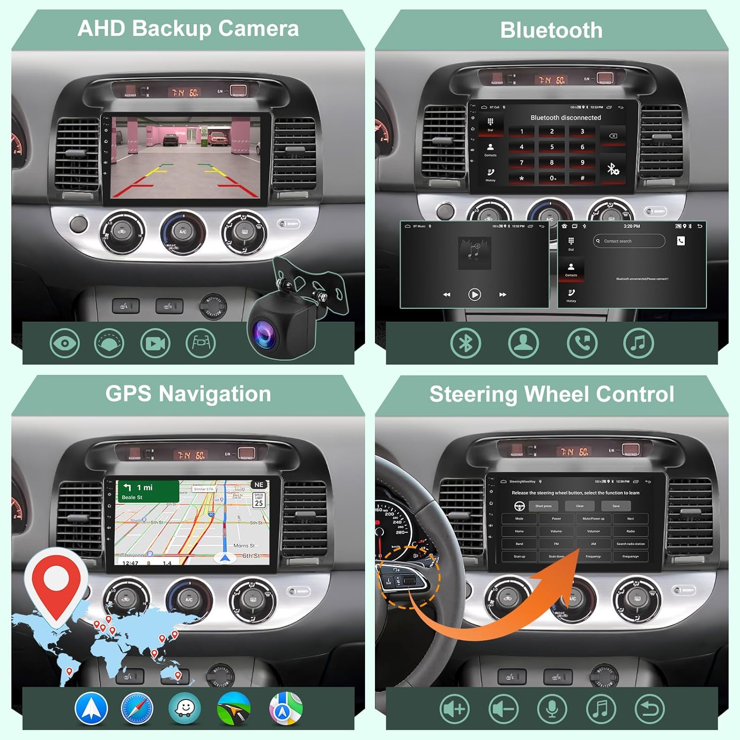 2G+64G Android 13 Radio de coche para Toyota Camry 2000 2001 2002 2003 2004 2005 2006, pantalla táctil estéreo de 9 pulgadas, Apple CarplayAndroid