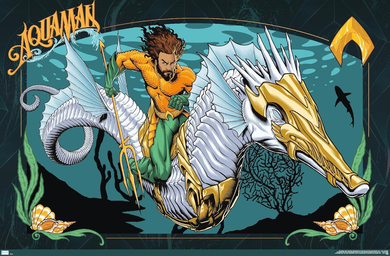 Trends International DC Comics Movie Aquaman y el Reino Perdido – Póster de pared con ilustración de Aquaman, 14.72 x 22.37 pulgadas, versión