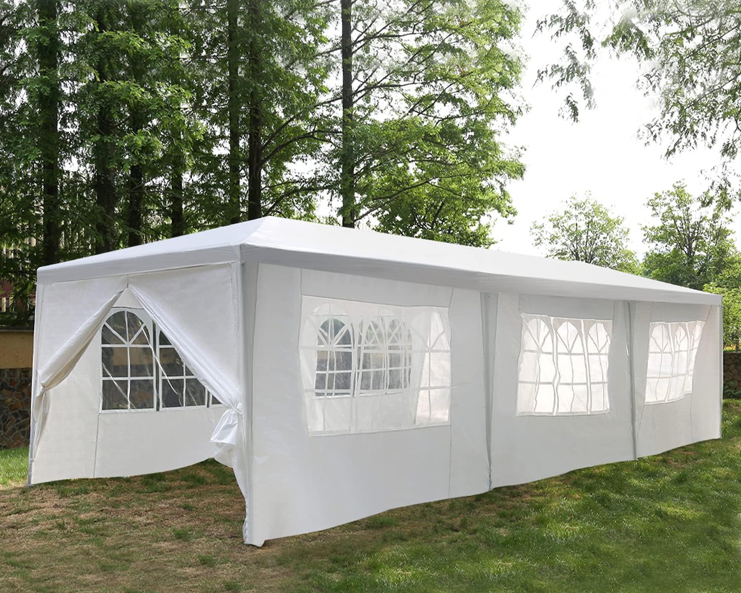 Canopy – Tienda de campaña para fiestas, 10 x 30 pies, resistente, para exteriores, carpa de fiesta de boda con 8 paredes laterales extraíbles,