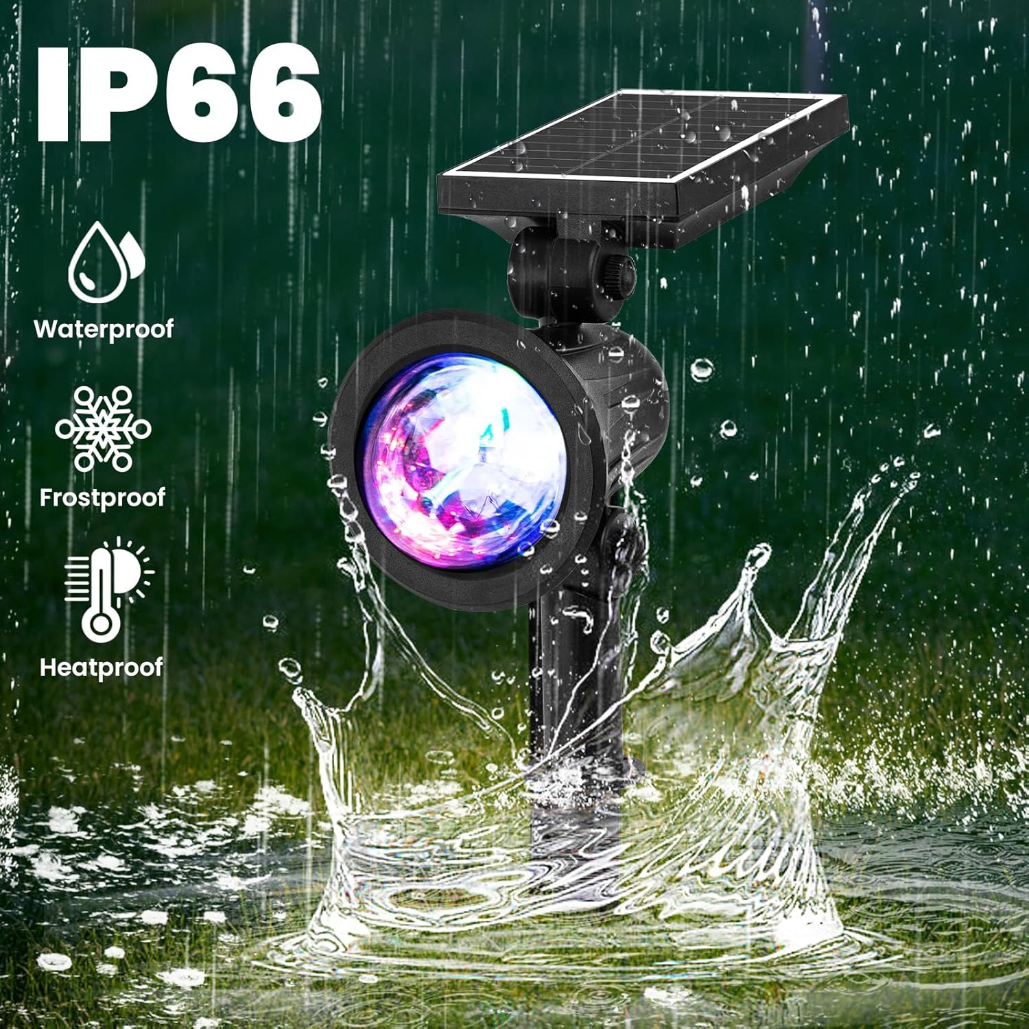 Focos solares para exteriores, focos solares para exteriores, impermeables, IP66, luces solares para exteriores, focos solares de bola mágica