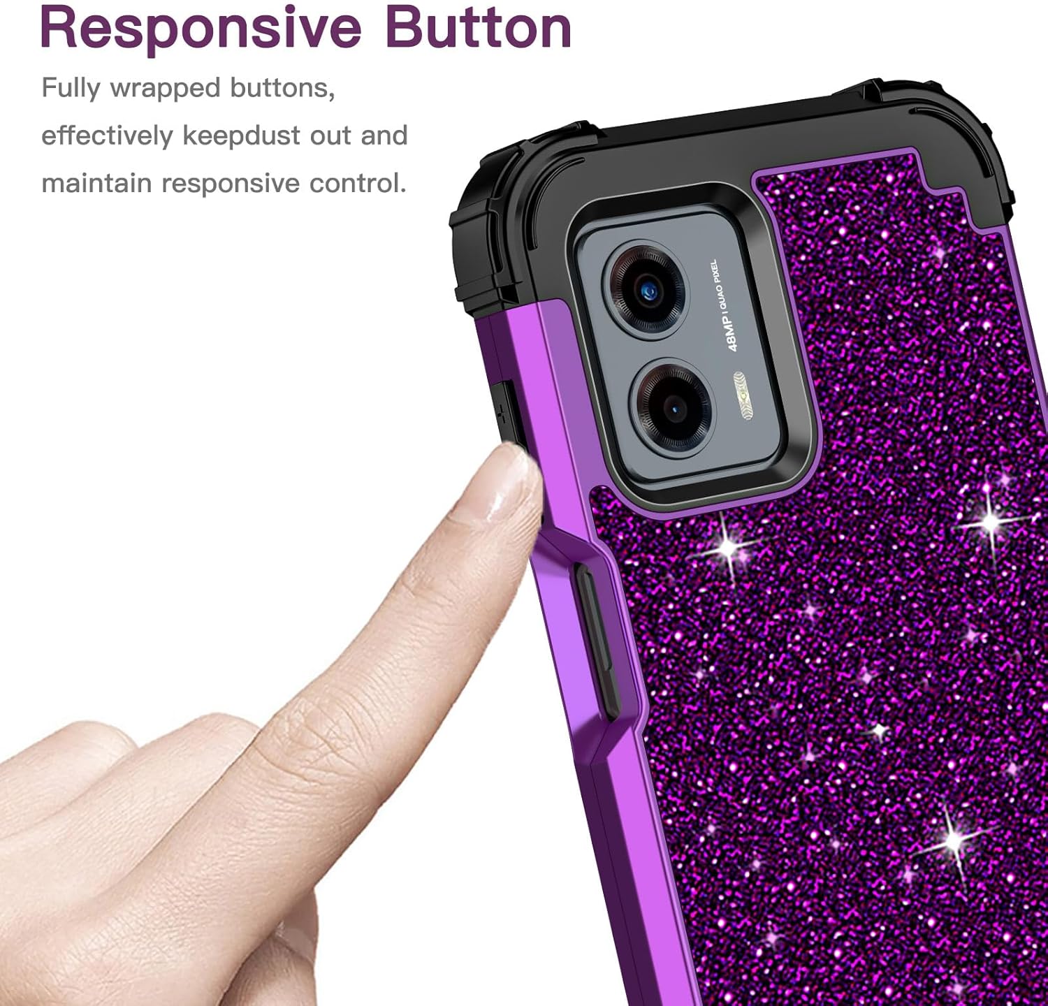 LONTECT Funda para Moto G 5G 2023 con purpurina brillante 3 en 1, a prueba de golpes, resistente, híbrida, resistente, funda protectora resistente