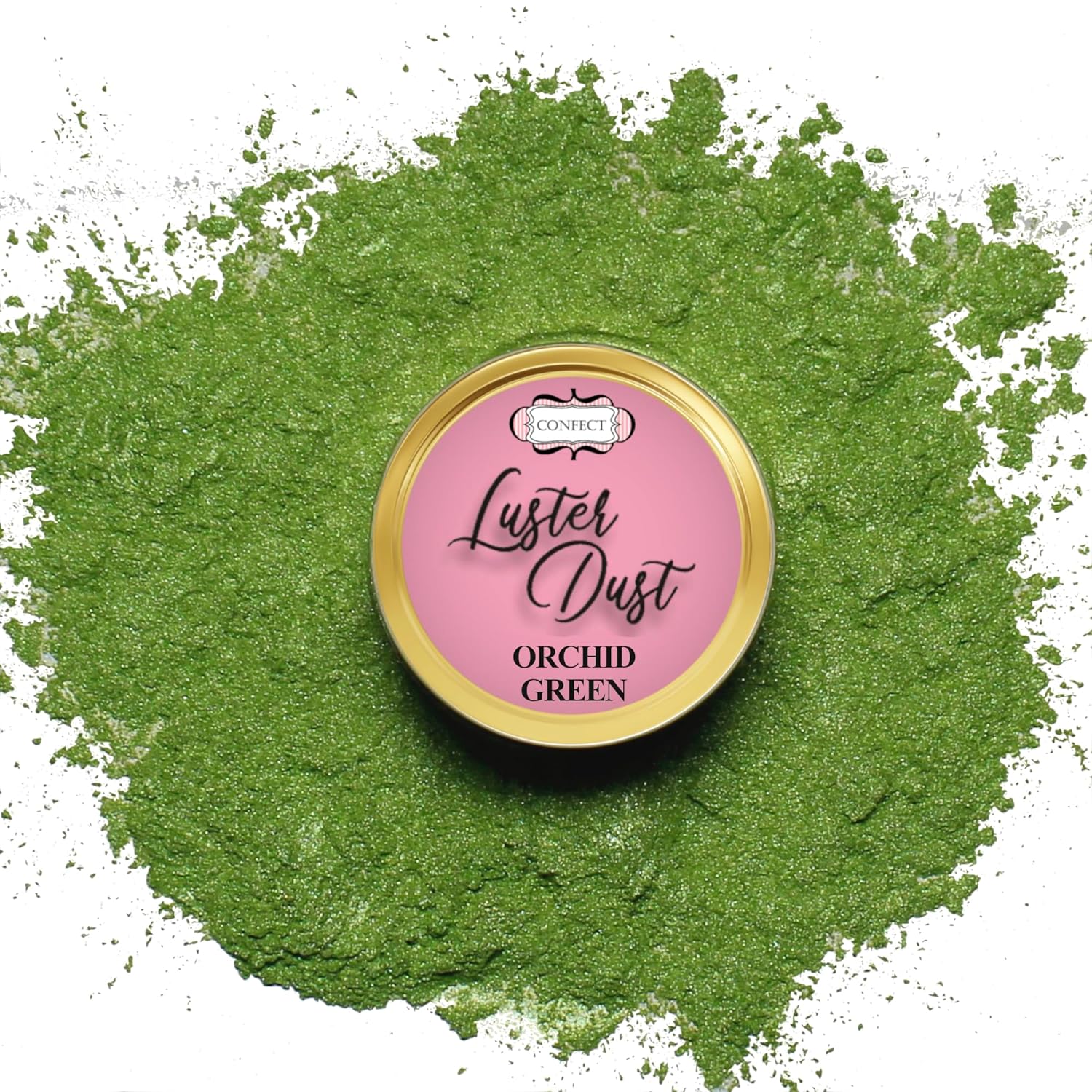 Luster Dust Purpurina comestible  Verde orquídea  Polvo de brillo comestible gourmet para decoración de pasteles, polvo gourmet para bebidas y
