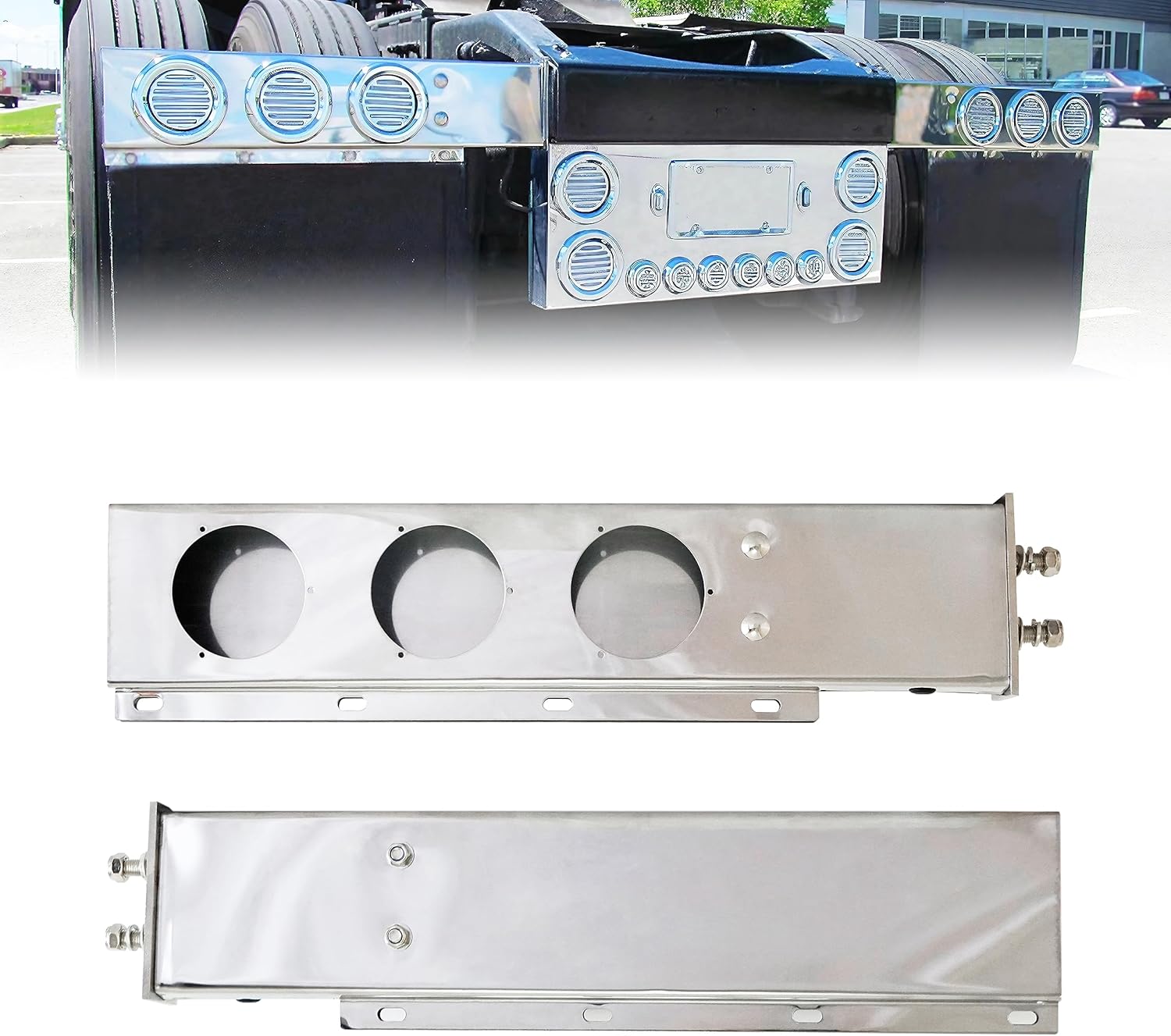 Perchas de lodo para semircamiones, 1 par de perchas resistentes para semirremolques con recortes de luz