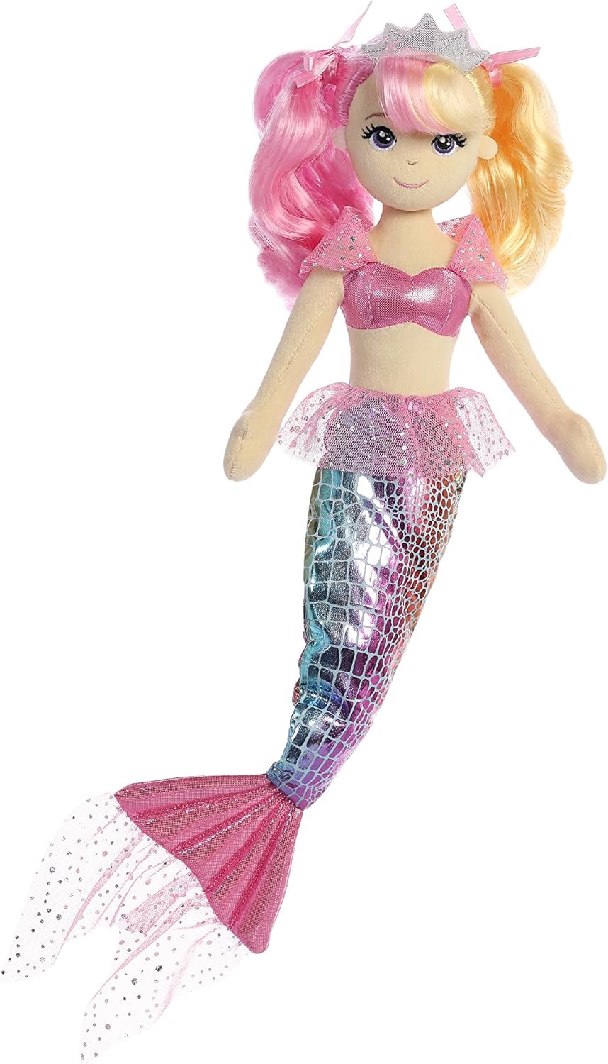 Aurora Enchanting Sea Sparkles Rainbow Sea Rose – Juego imaginativo – Compañeros mágicos – 18 pulgadas