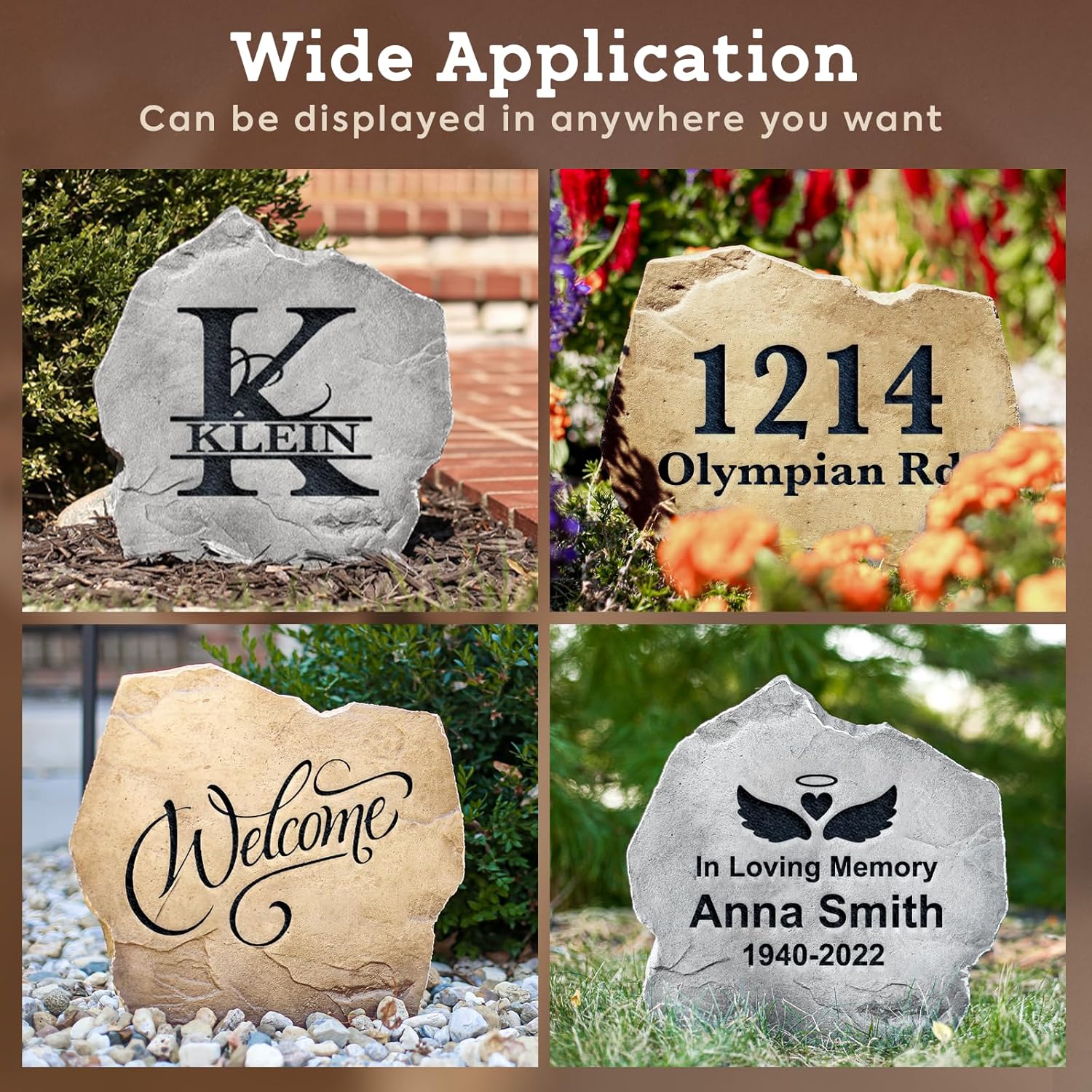 Personalized Address Stone – Address Marker – Sandstone Color – Address Marker – 15 W x 15 H