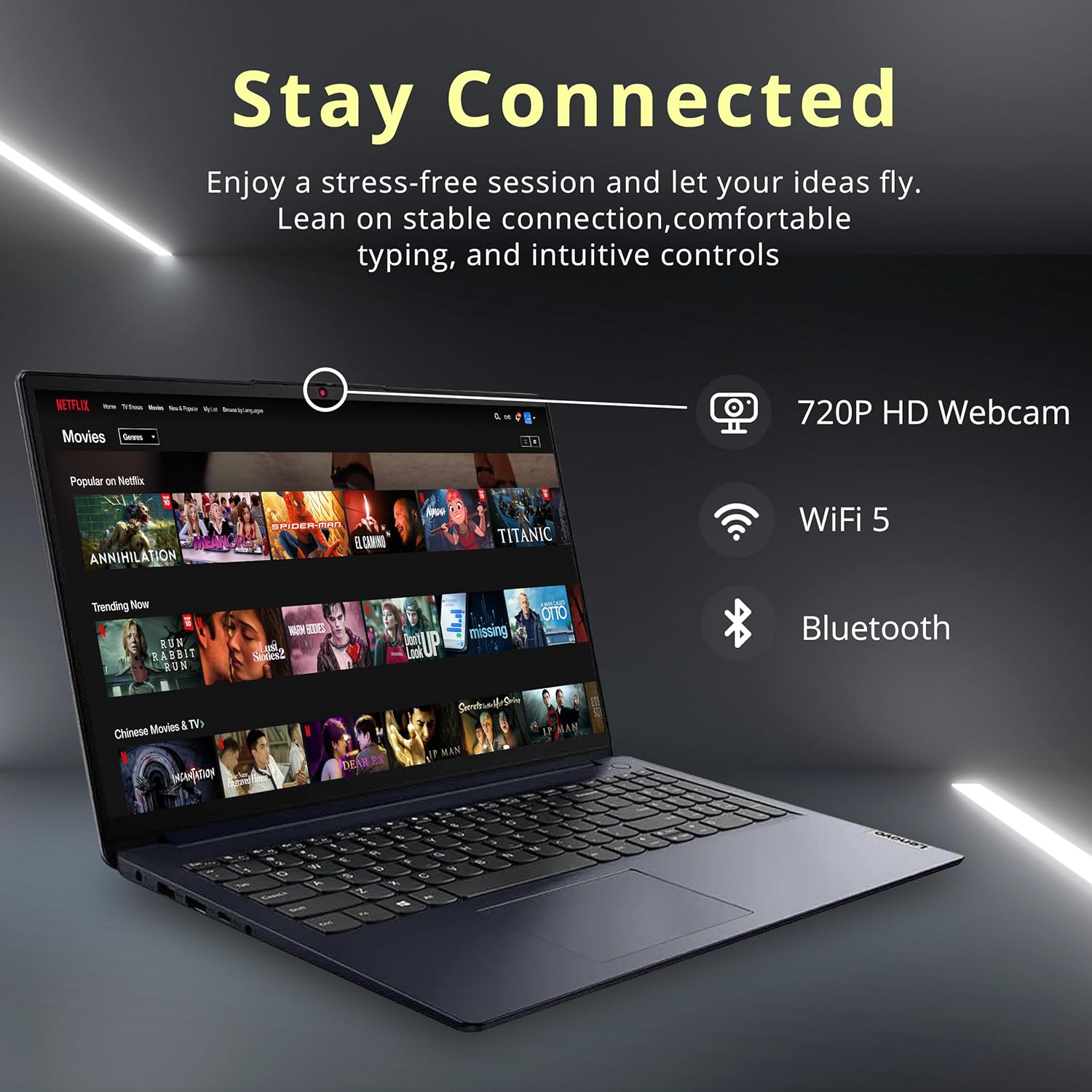Lenovo IdeaPad Laptop FHD de 15.6 pulgadas, procesador Intel Pentium Silver N6000, 12 GB de RAM, SSD PCIe de 512 GB, cámara web HD 720P, Dolby