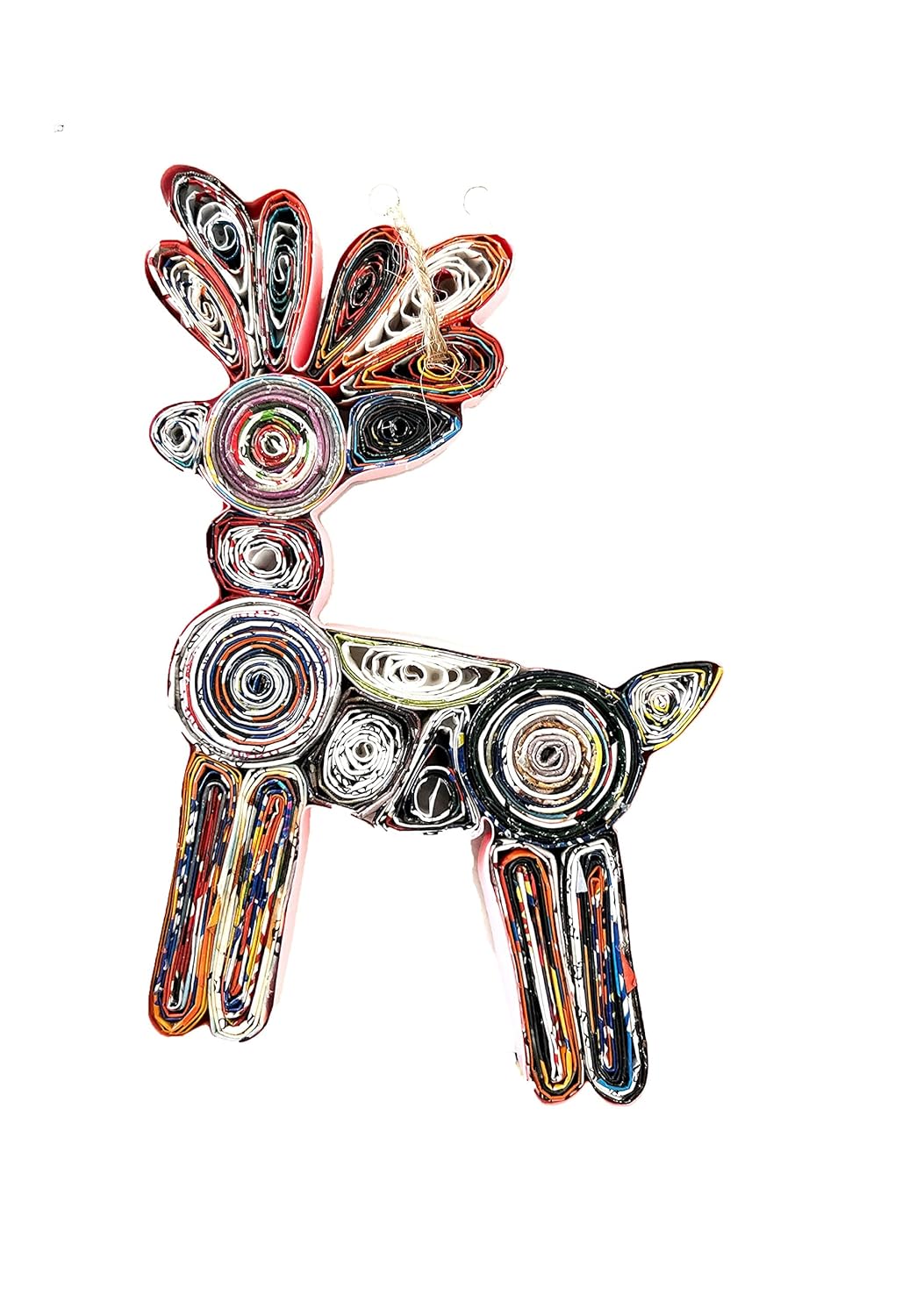 Deer Quilling Ornament Card Handmade Christmas Tree Decoration Sustainable Gift