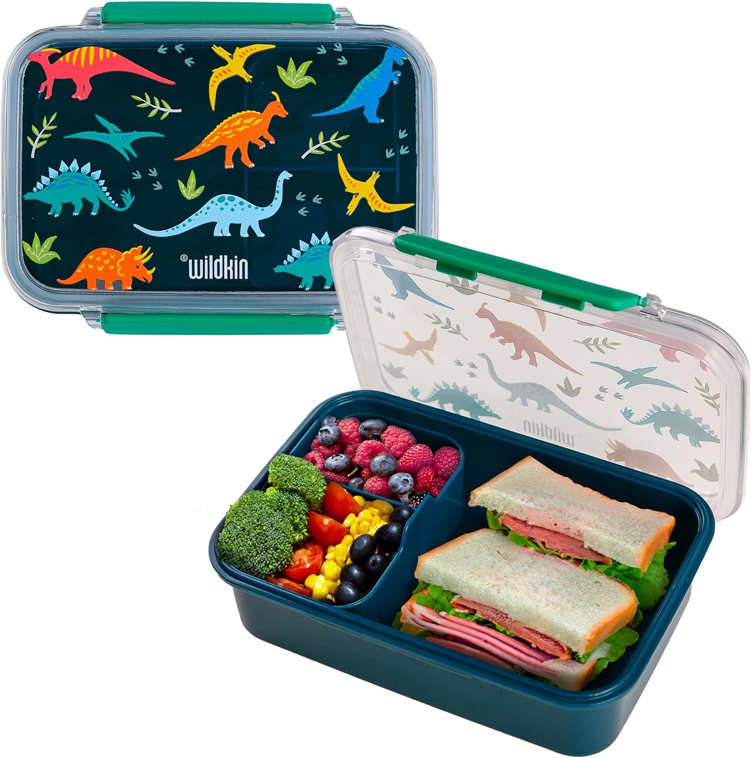 Wildkin Recipiente de plástico para alimentos para niños y niñas, perfecto para guardería y preescolar, recipientes de almacenamiento de alimentos