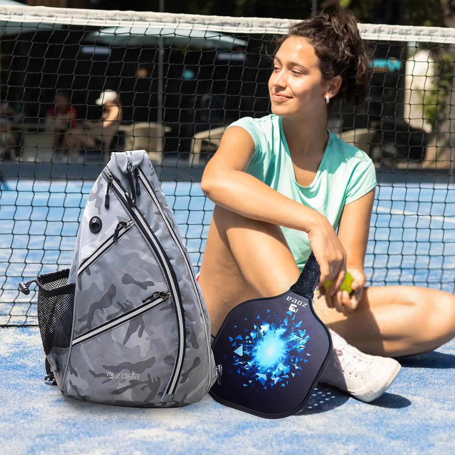 ZOEA Bolsa de pickleball ajustable con soporte para botella de agua, mochila de paleta de pickleball para hombres y mujeres