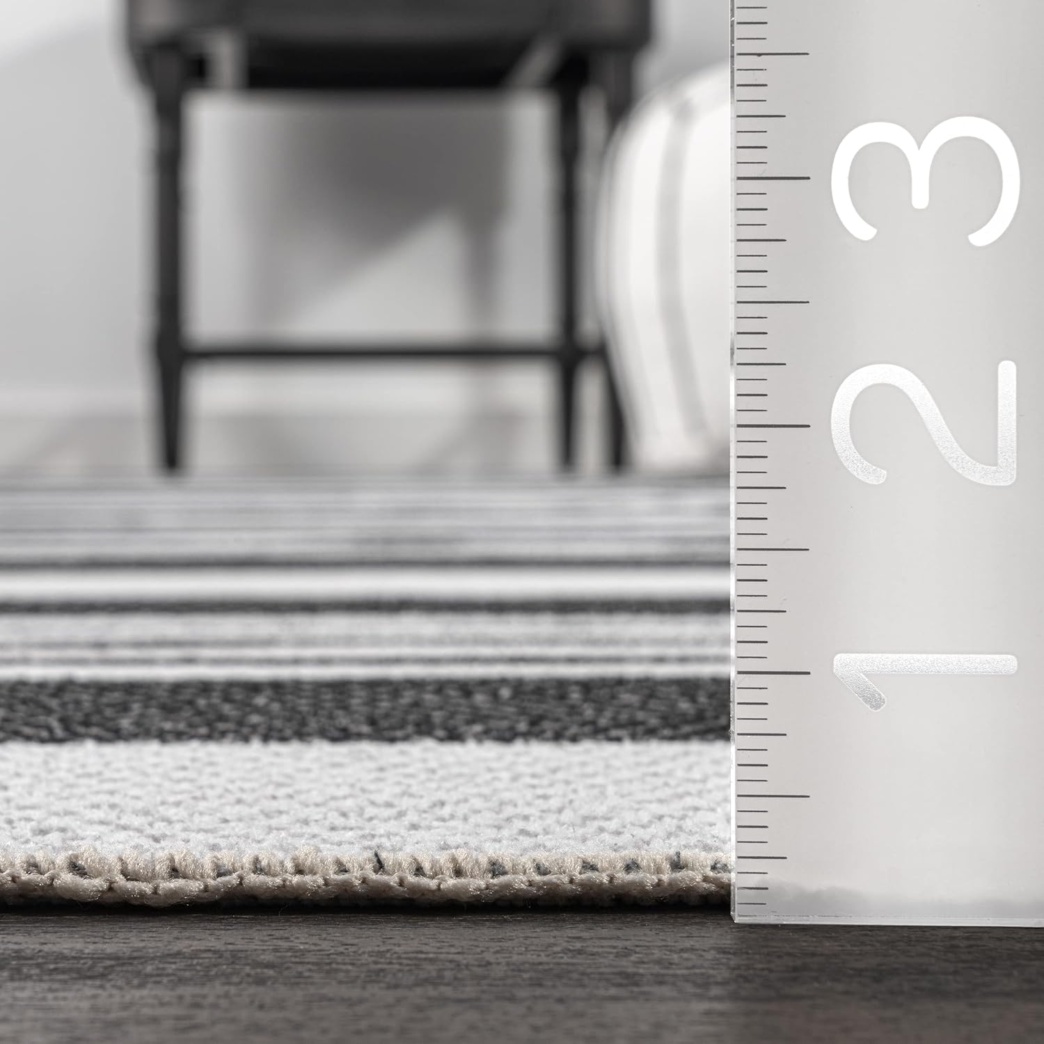 nuLOOM Lena – Alfombra de pasillo ultra fina lavable a máquina, 2 pies 6 pulgadas x 6 pies, color gris