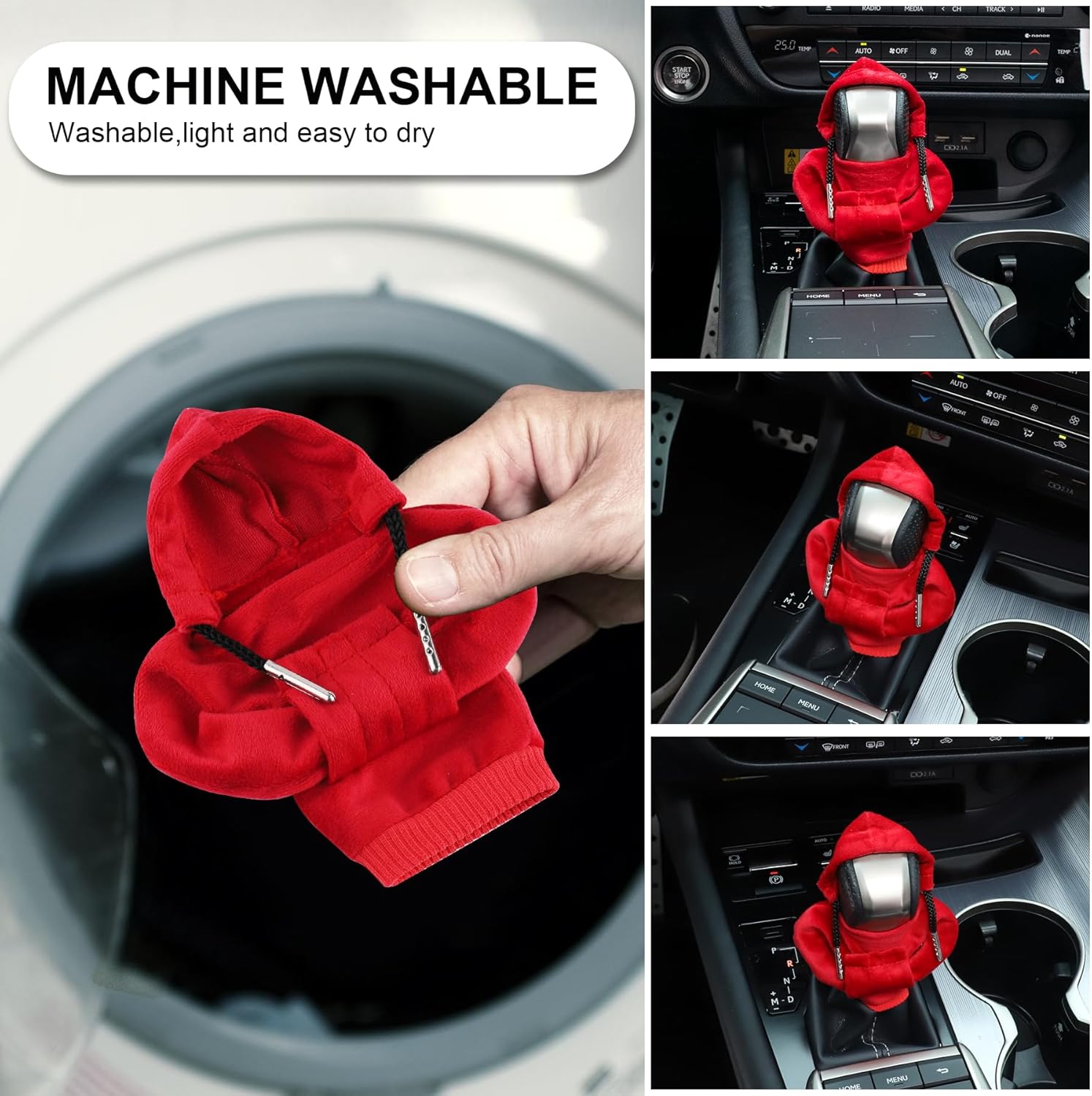 Funda para palanca de cambios de automóvil, diseño de suéter de moda, funda de perilla de palanca de cambios automática, bonito diseño de sudadera
