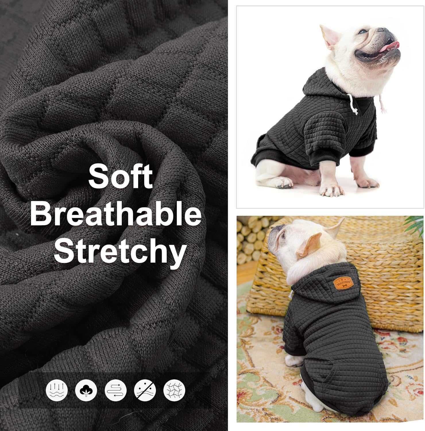 BEAUTYZOO Sudadera con capucha para perros pequeños, medianos y grandes, ropa cálida para perros de invierno y otoño, ropa cálida para cachorros,