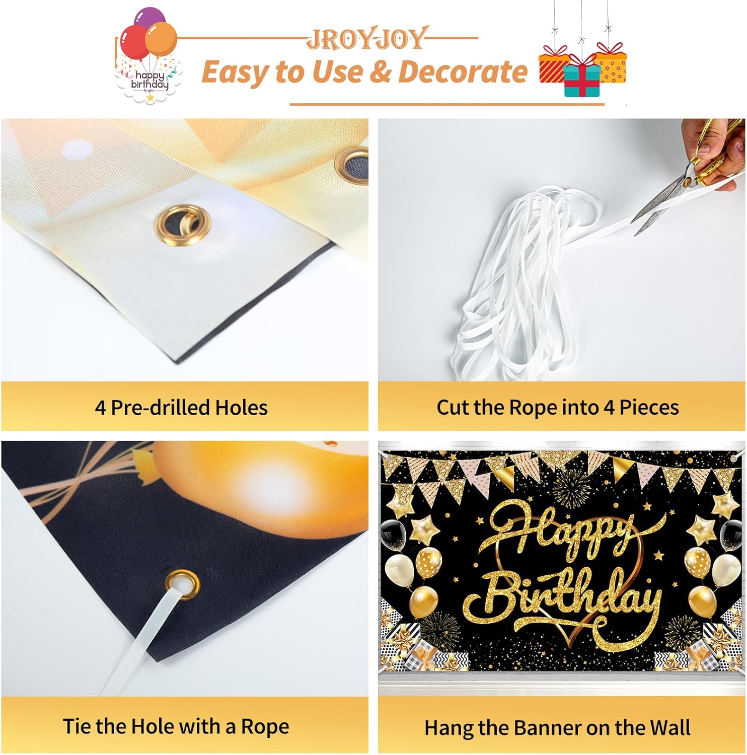 Cartel de cumpleaños, telón de fondo de letreros de feliz cumpleaños, decoración de cumpleaños para mujer, decoraciones de fiesta temática de