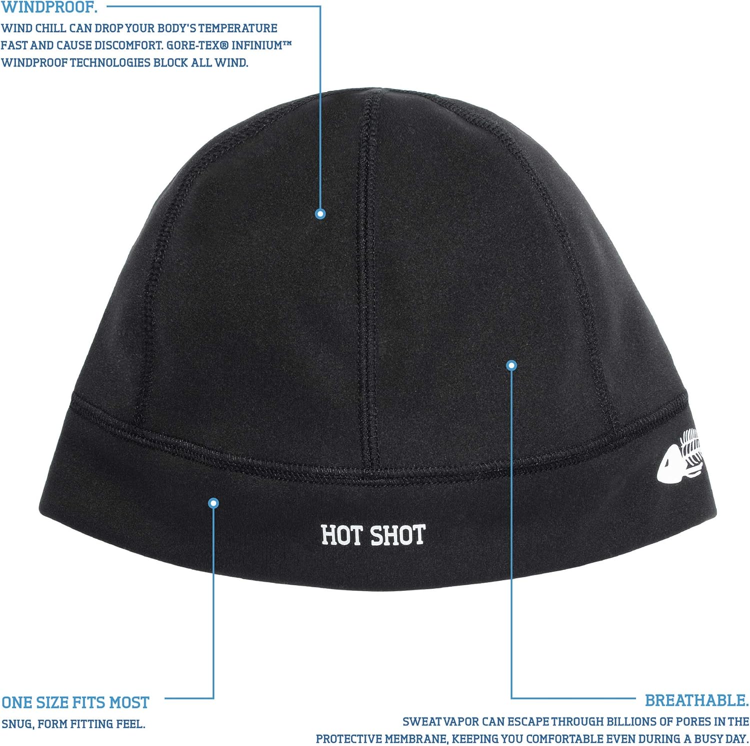 Hotshot Gore-TEX Infinium – Gorro de pesca para hombre con tecnología Windstopper