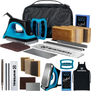 Winterial Snowboard and Ski Tuning Kit, with Iron, All-Temp Snowboard Wax, Angled Edge Tuner File, PTEX Rods and Wax Apron Winterial Snowboard and Ski Tuning Kit, with Iron, All-Temp Snowboard Wax, Angled Edge Tuner File, PTEX Rods and Wax Apron