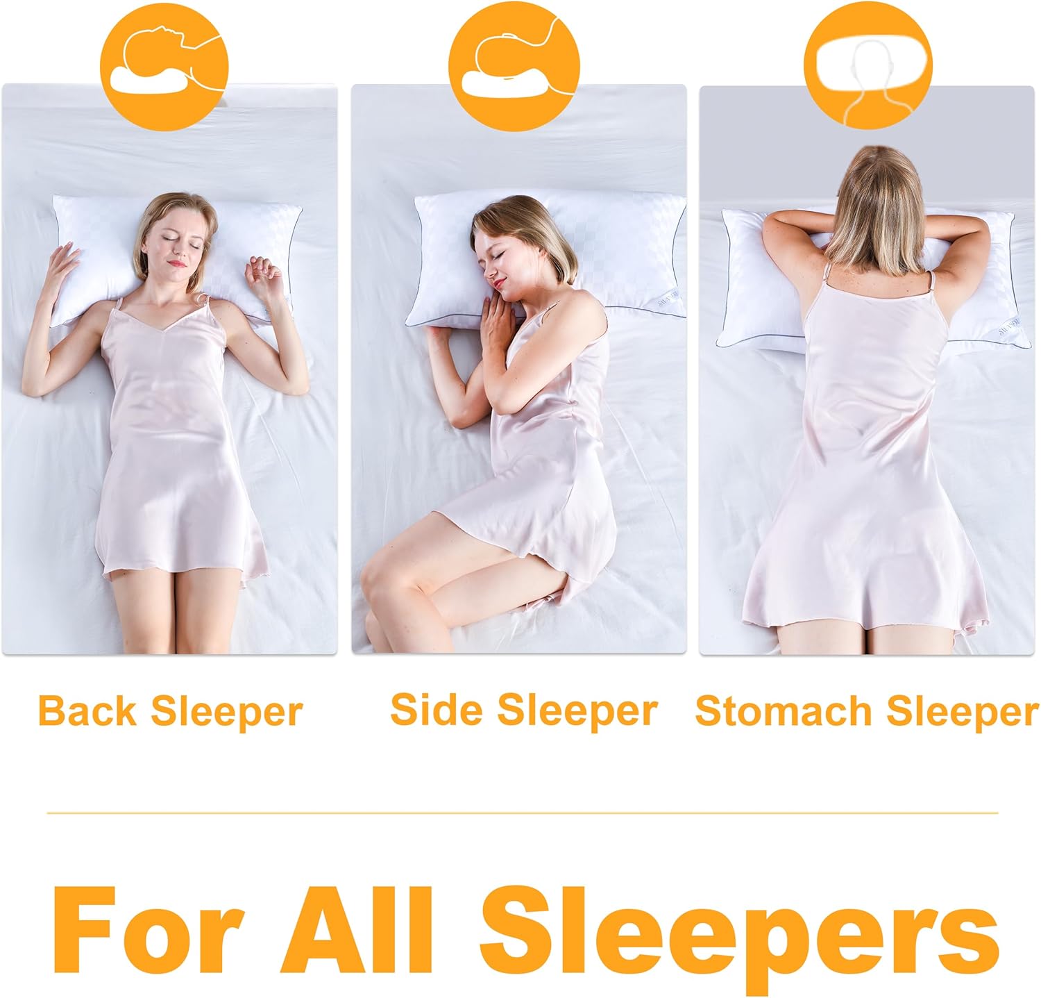 Swandream Juego de 2 almohadas de tamaño King, suaves y agradables al tacto, juego de 2 almohadas alternativas de plumón para dormir, almohada
