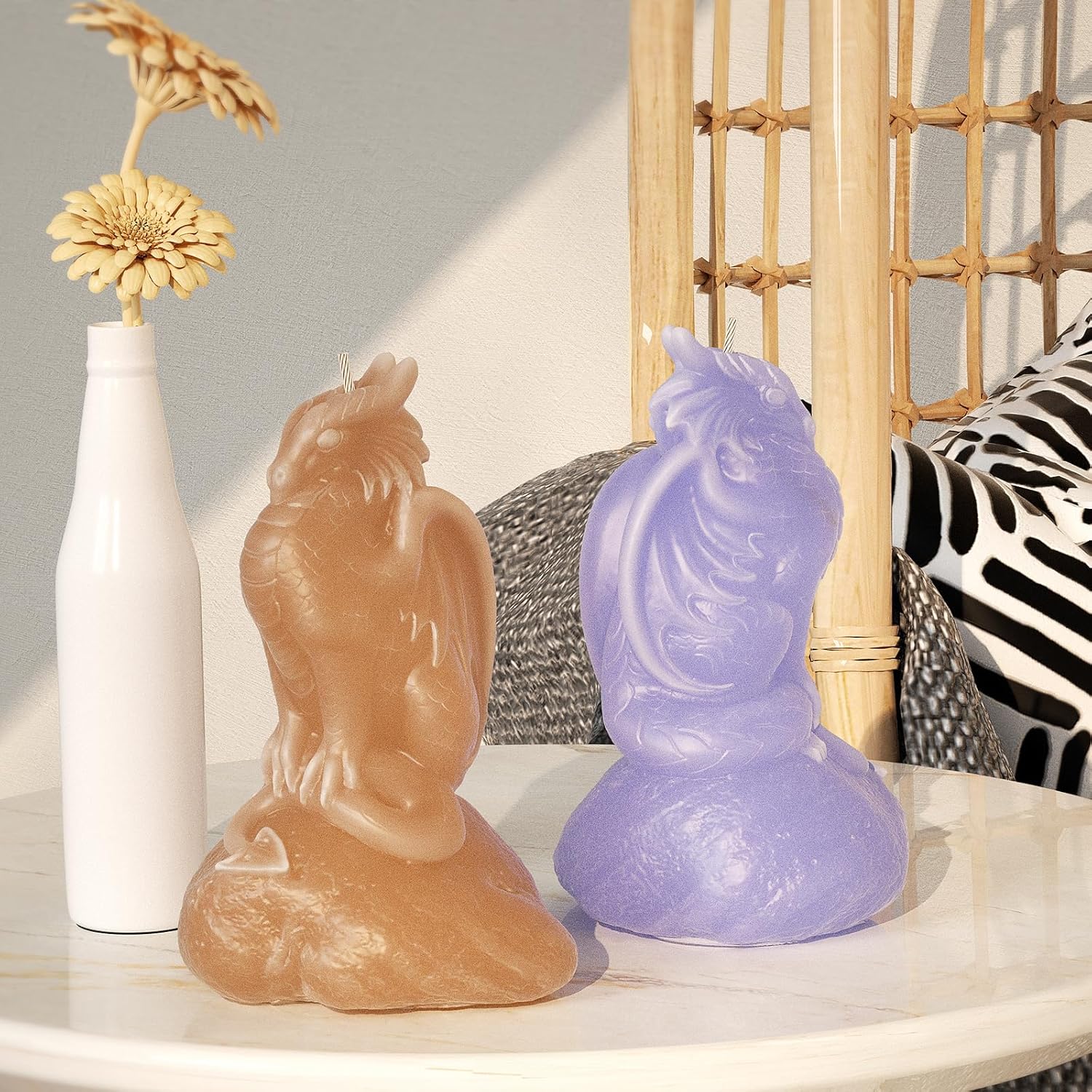 Molde de resina de dragón, molde de piedra de dragón, moldes de resina de dinosaurio, moldes de fundición de resina hechos a mano para hacer velas