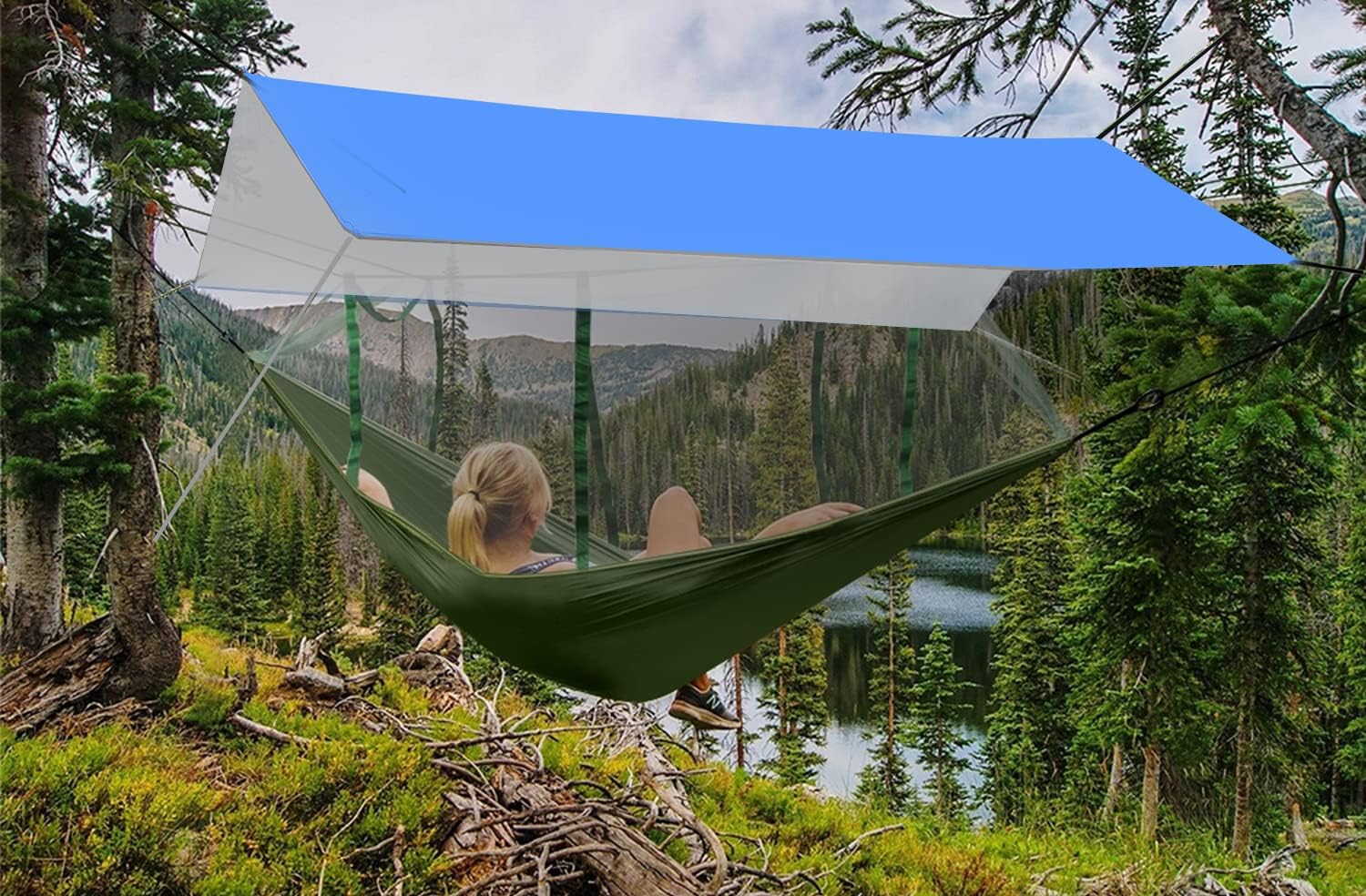 Wind Tour Tienda de campaña multifuncional portátil, toldo de viaje, lona para mochilero, lona para lluvia, toldo impermeable, lona para acampar al